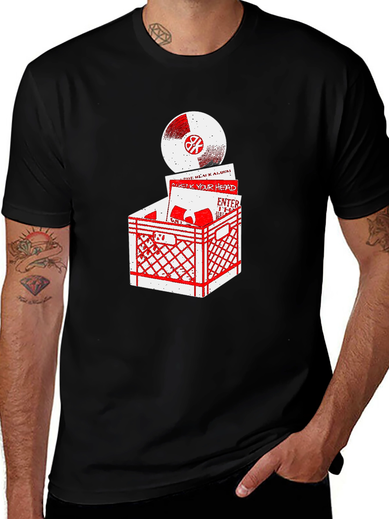 Variant 7 of Vinyl Crate Graphic T-Shirt - Music Lover Tee