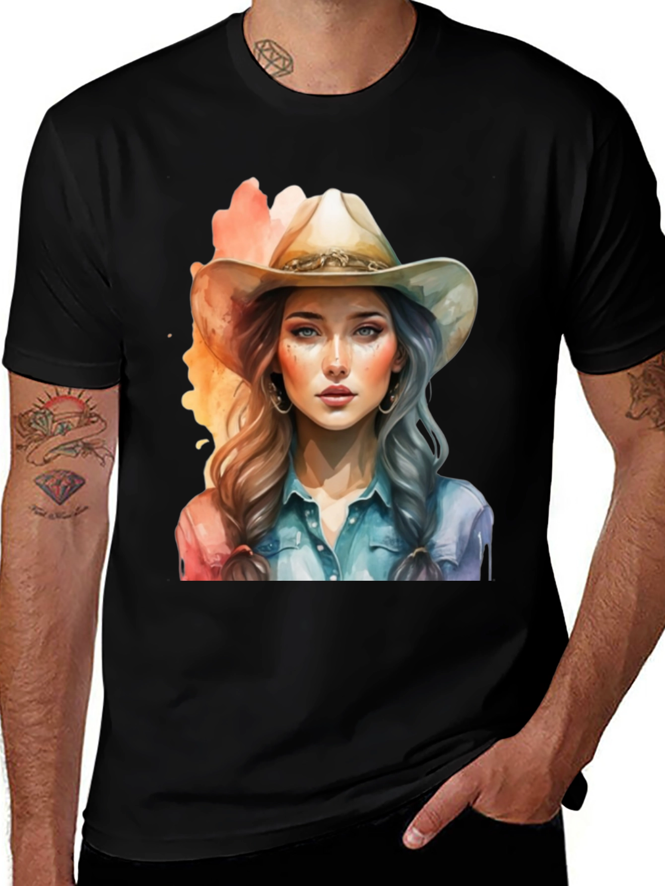 Variant 10 of Cowgirl Graphic Tee - Western Style Cotton T-Shirt