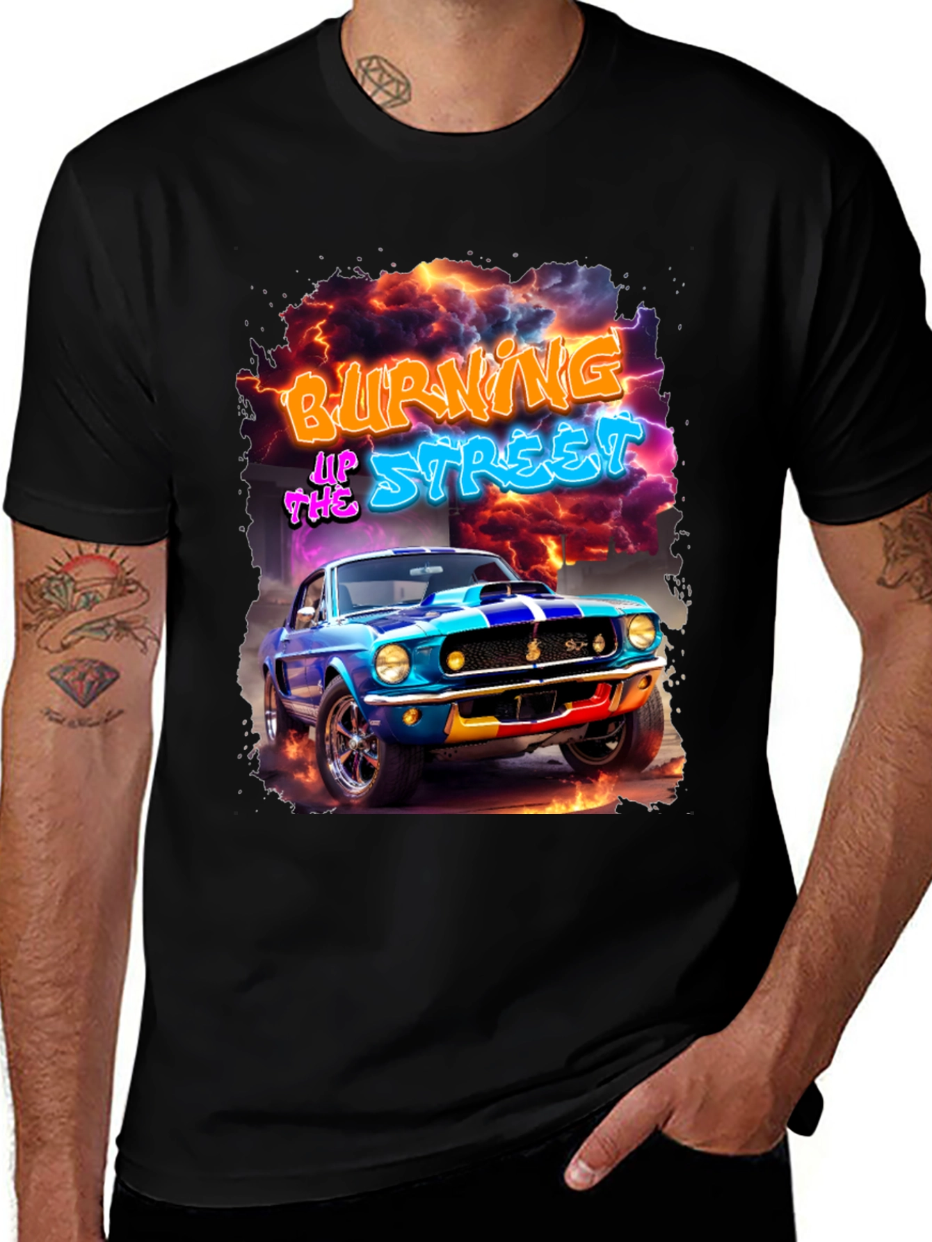 Variant 23 of Burning Up The Street Graphic Tee