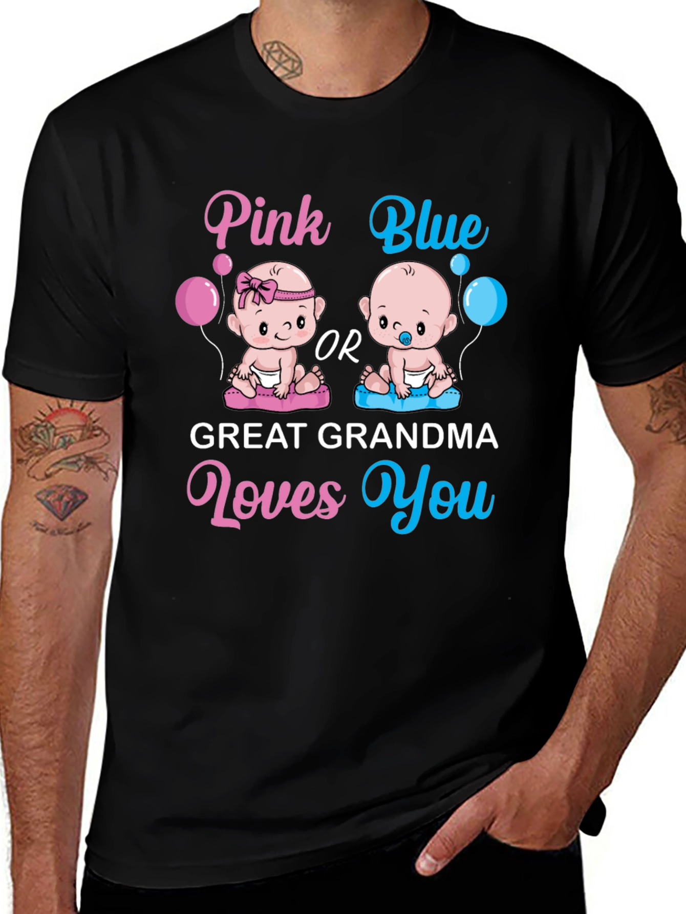 Pink or Blue Great Grandma Loves You T-Shirt