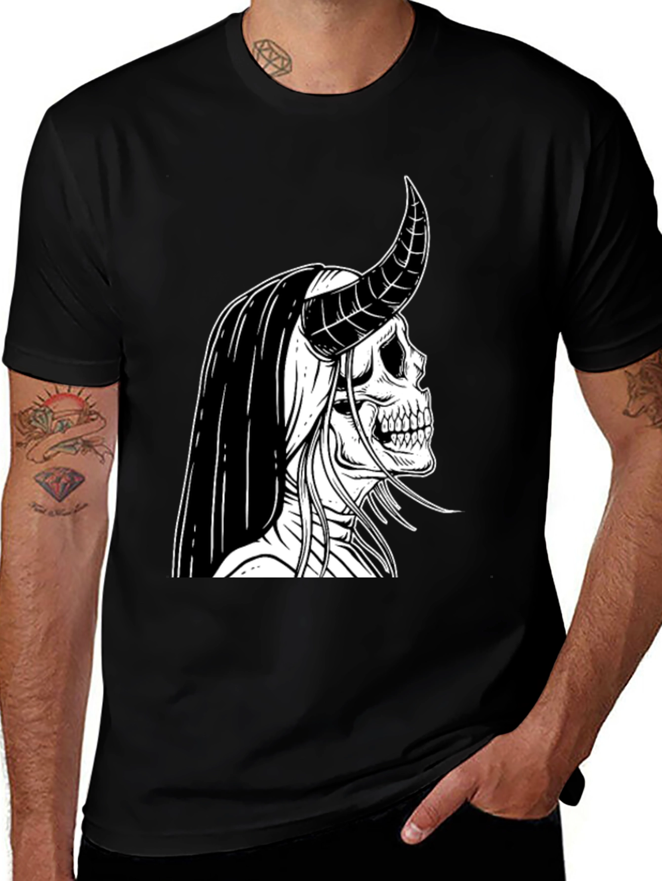 Variant 12 of Skull Devil Graphic Tee - Black Cotton T-Shirt