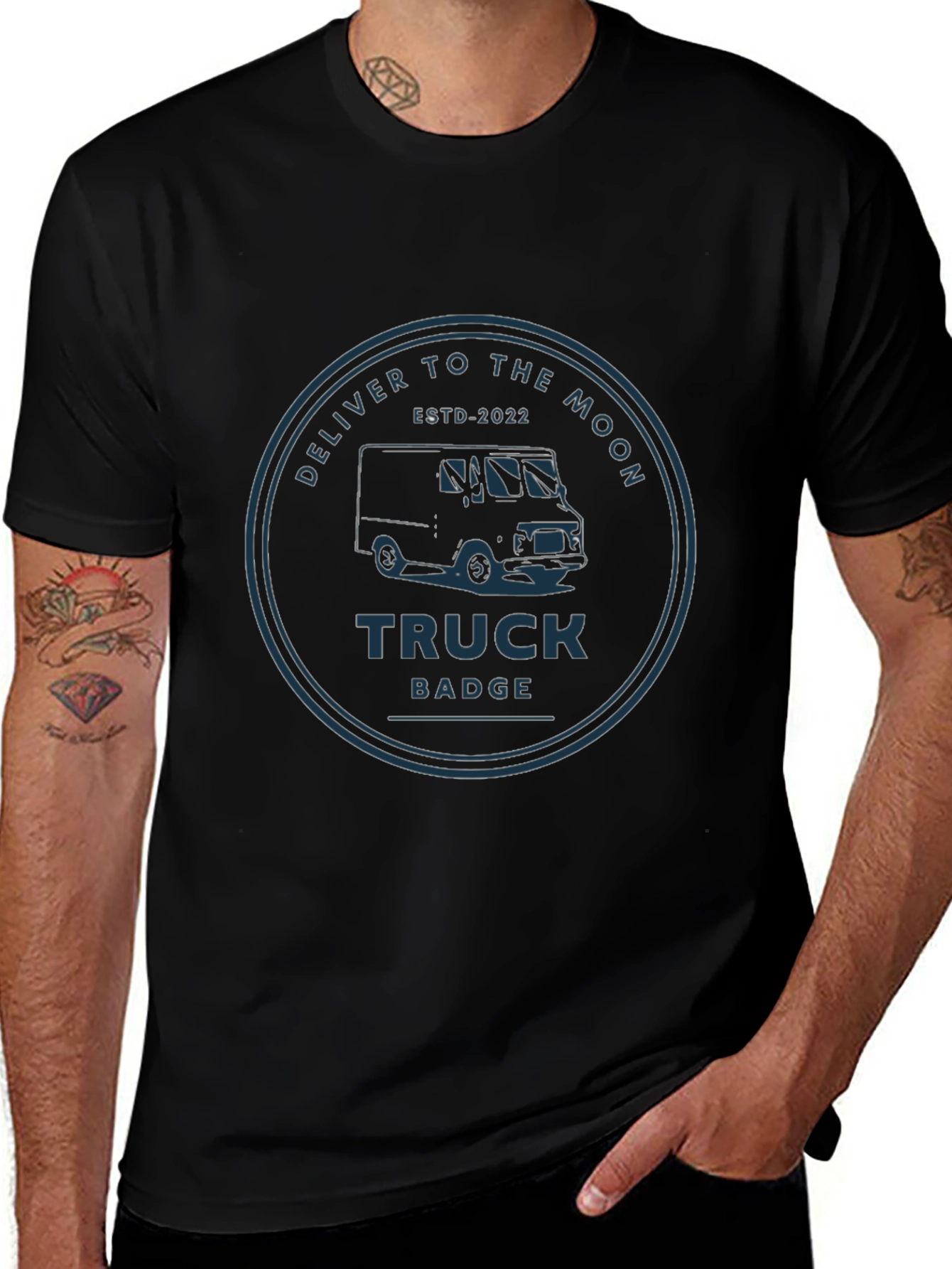 Variant 21 of Deliver to the Moon Truck Badge T-Shirt