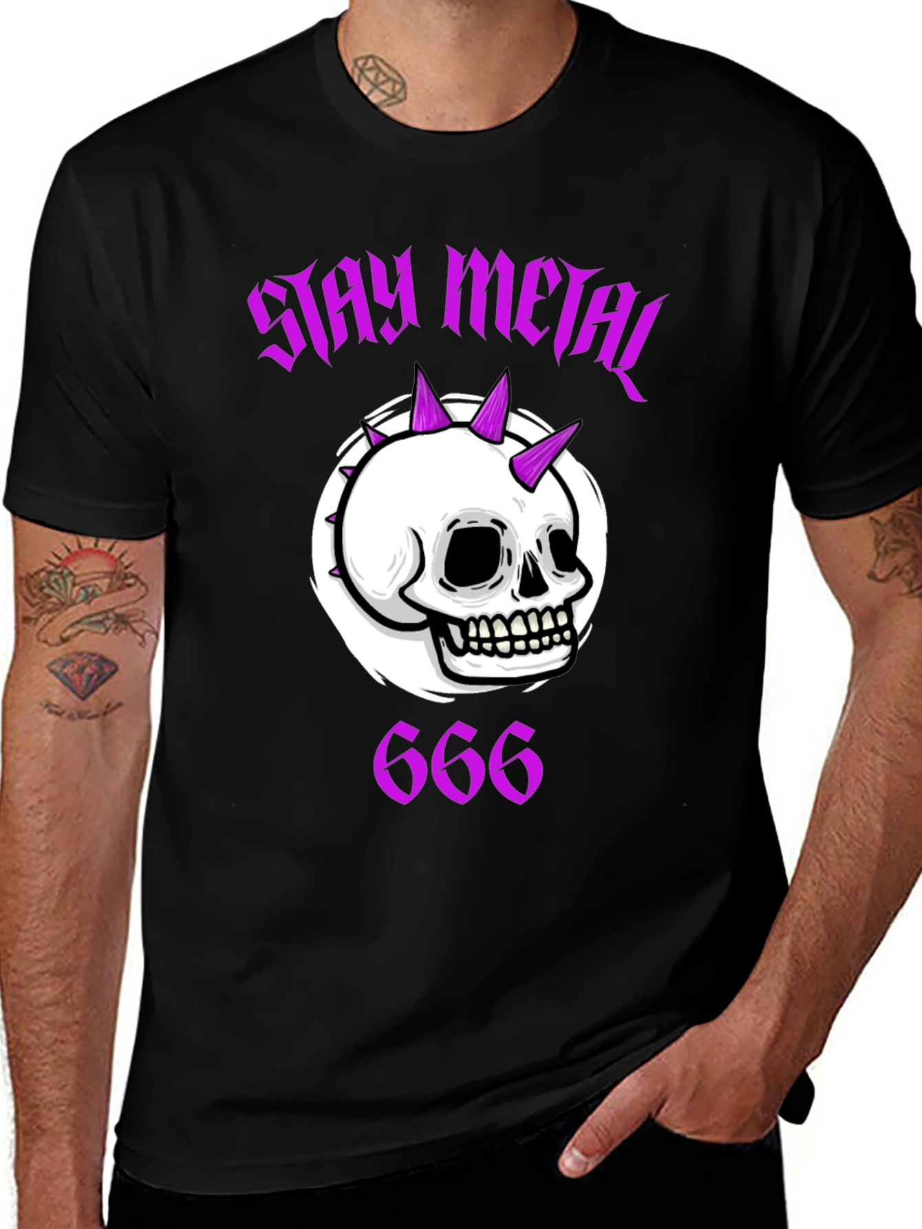 Variant 18 of Stay Metal Skull Graphic T-Shirt