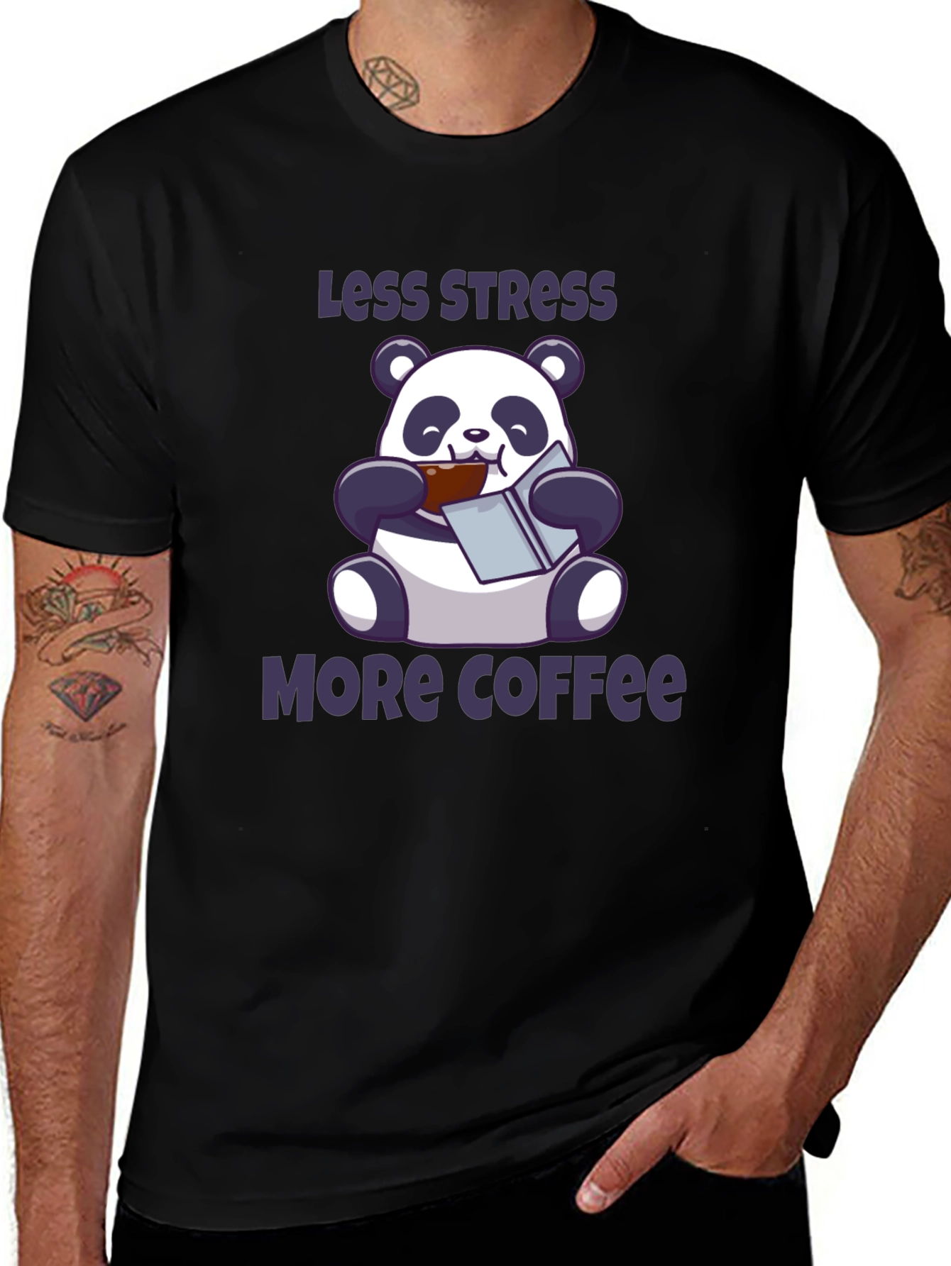 Variant 10 of Less Stress More Coffee Panda T-Shirt