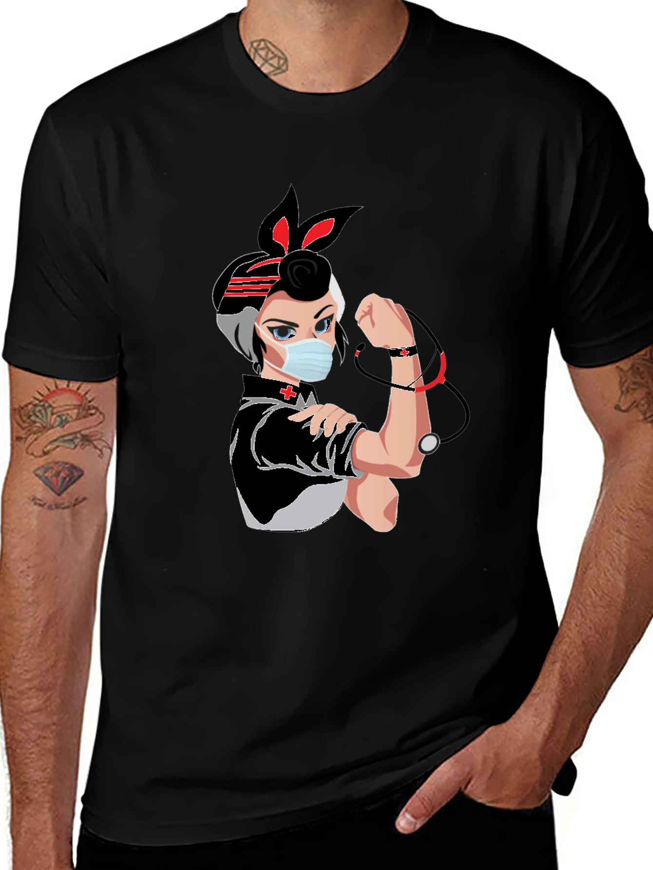 Variant 21 of Nurse Rosie T-Shirt - Empowered Medical Hero Tee