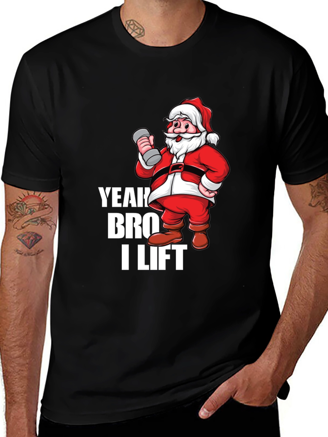 Variant 19 of Yeah Bro I Lift Santa Gym T-Shirt
