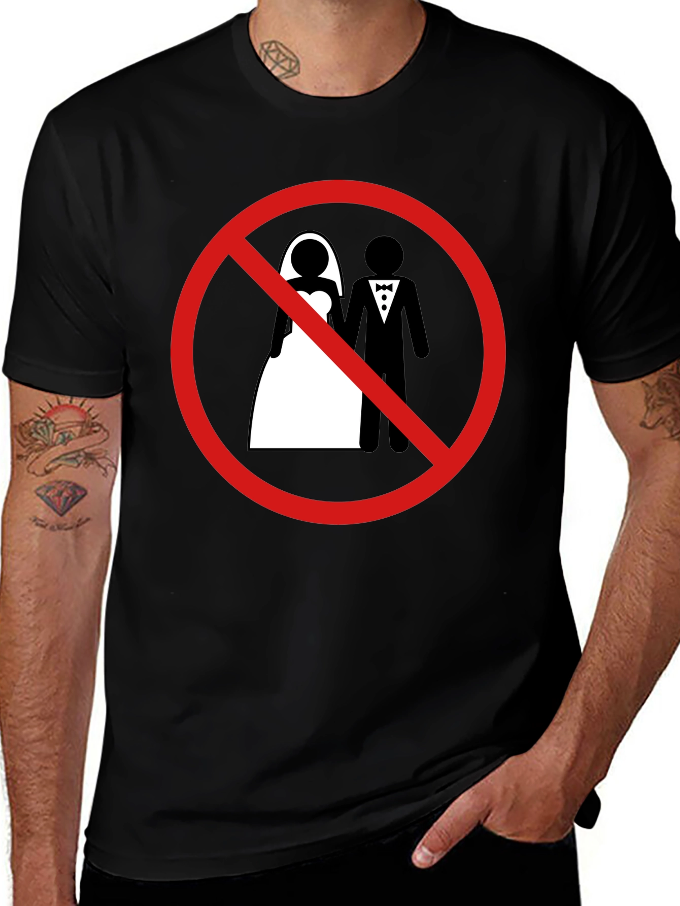 Variant 18 of Anti-Marriage Graphic Tee - Black