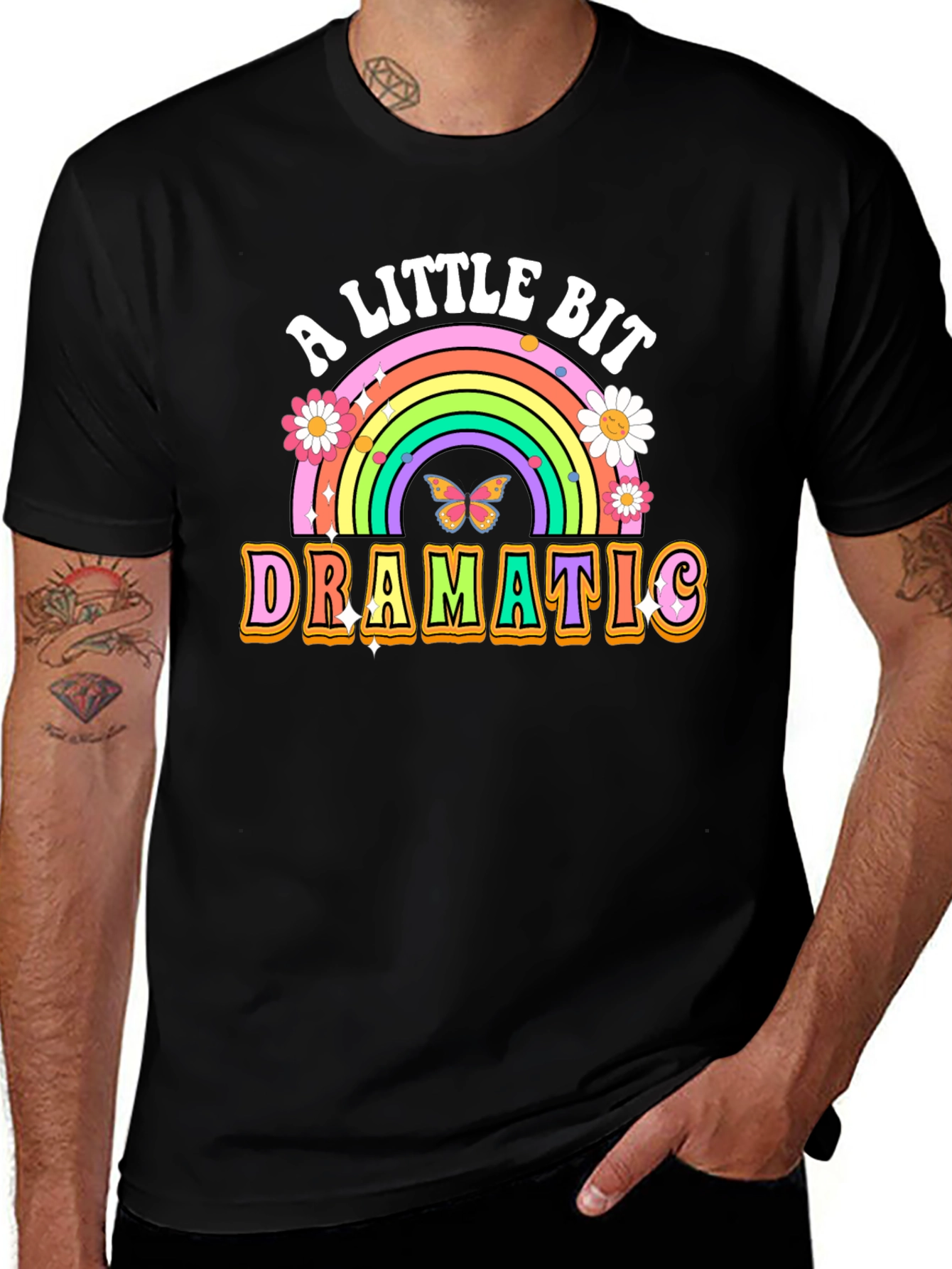 A Little Bit Dramatic T-Shirt, Rainbow Graphic Tee