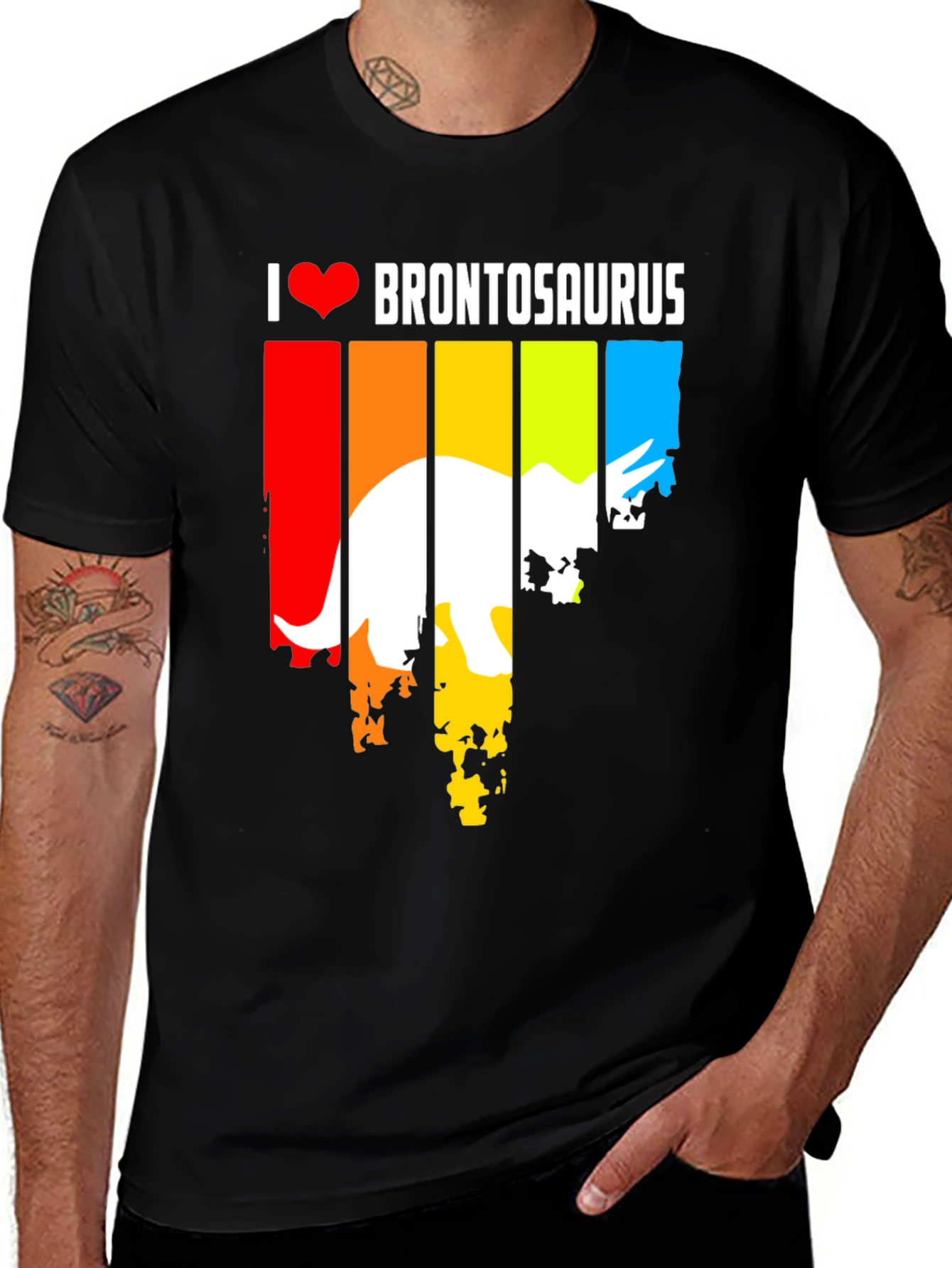 Variant 25 of I Heart Brontosaurus Graphic Tee - Dinosaur Lover Shirt