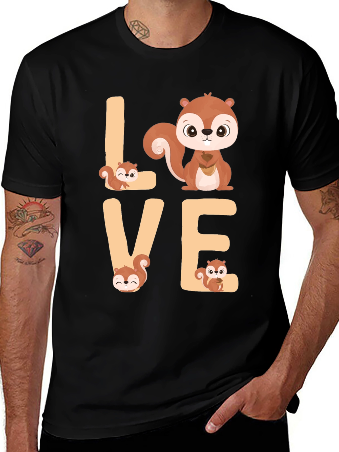 Variant 8 of Squirrel Love Graphic Tee - Cute Animal Shirt