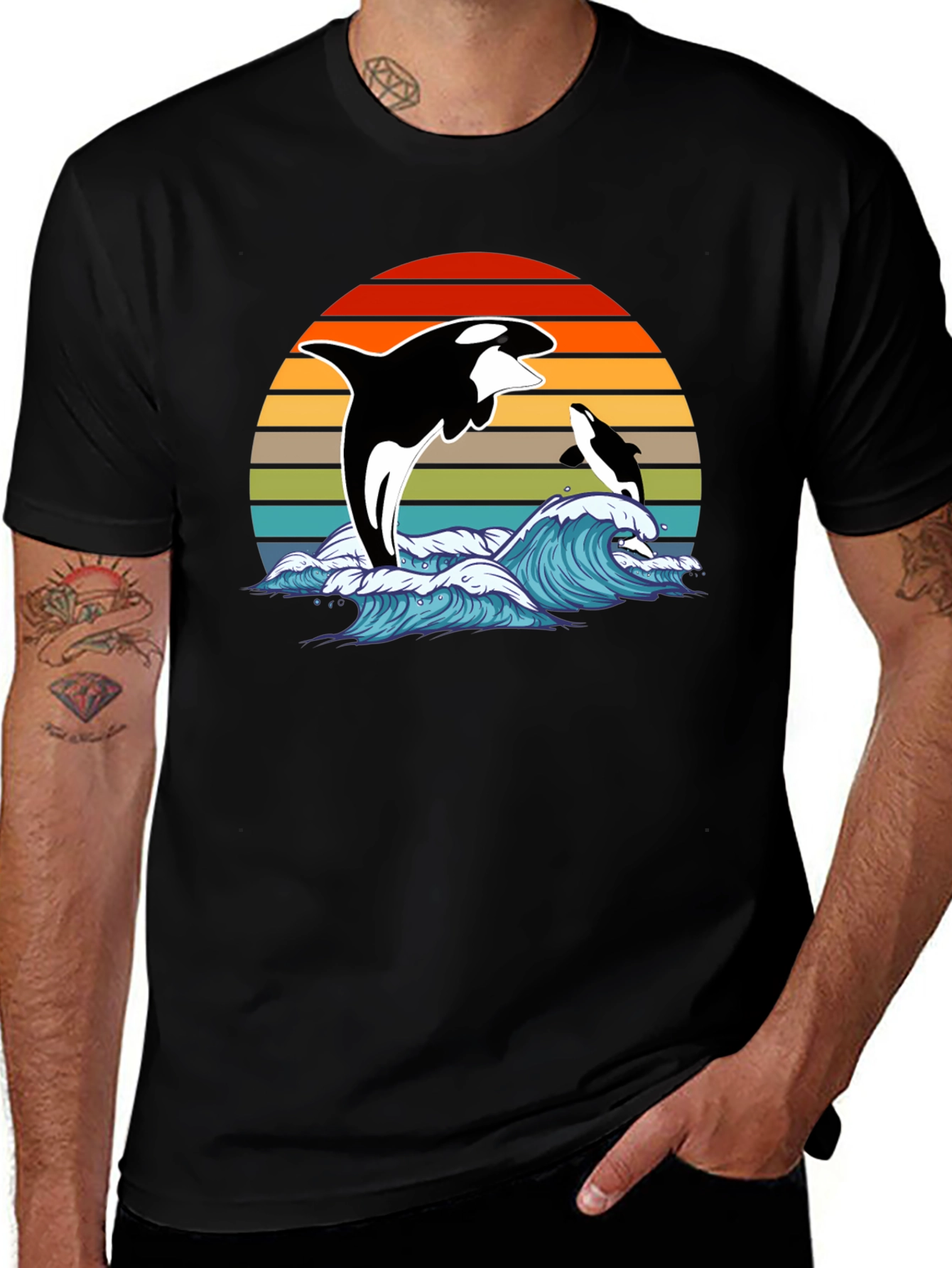 Variant 25 of Orca Sunset Graphic Tee