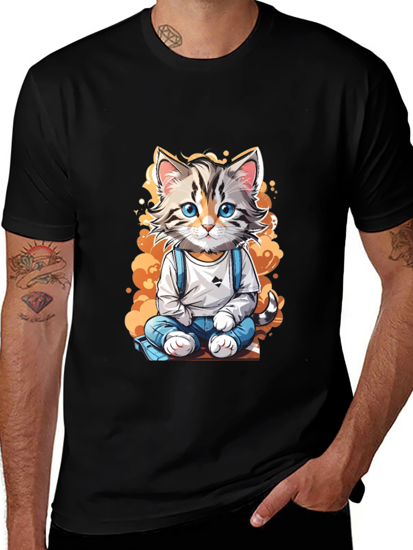Variant 29 of Cute Cartoon Cat Graphic Tee