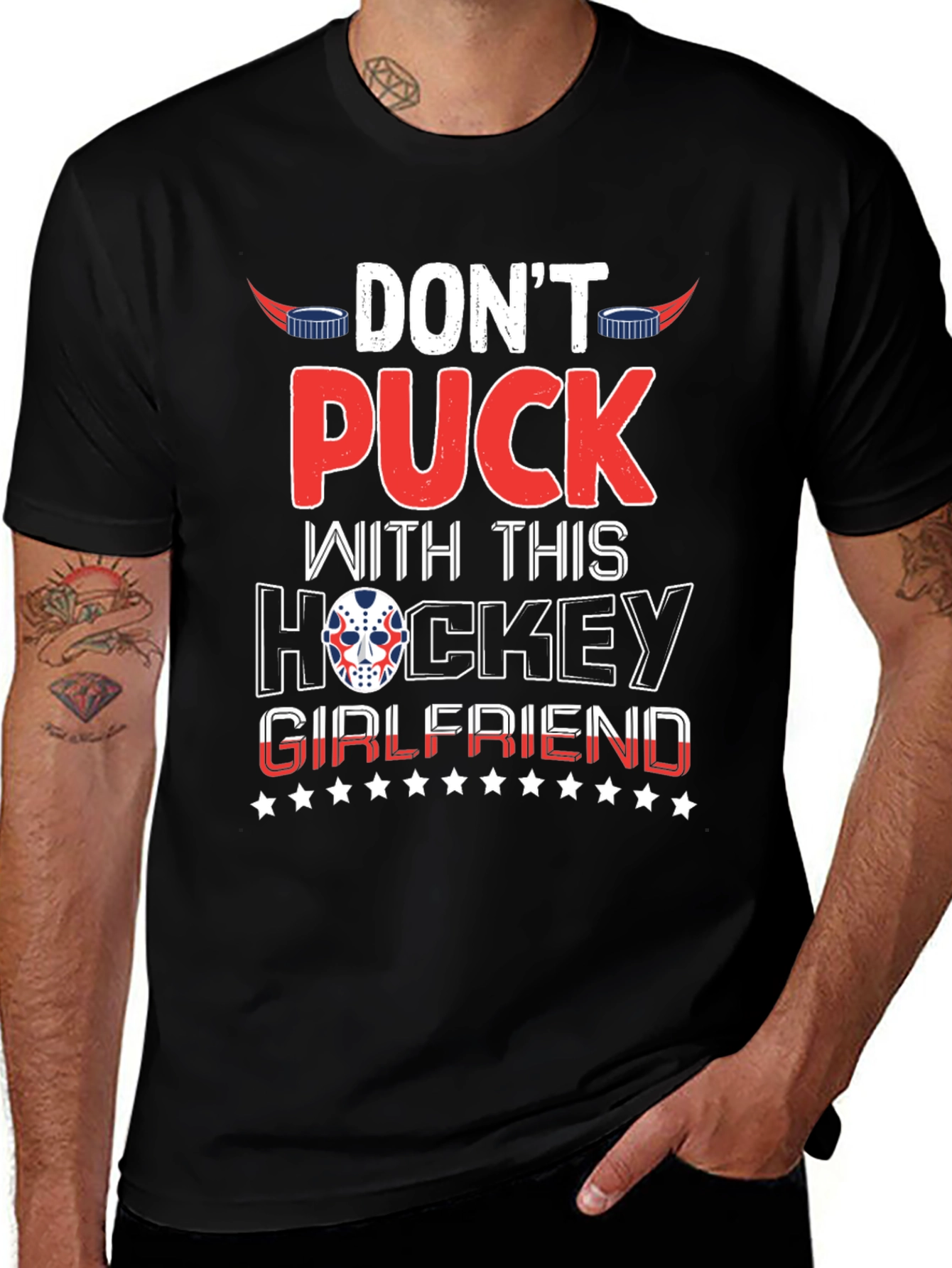 Variant 29 of Don't Puck With Hockey Girlfriend Black T-Shirt
