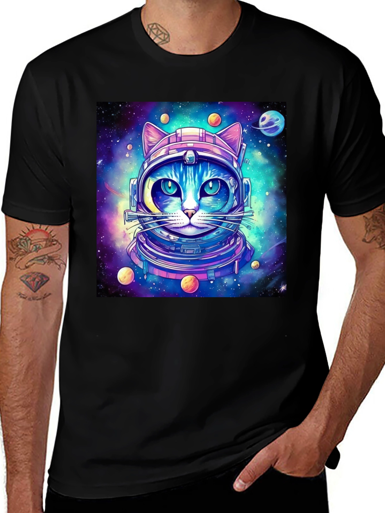 Variant 11 of Space Cat T-Shirt - Galaxy Kitten Astronaut Tee