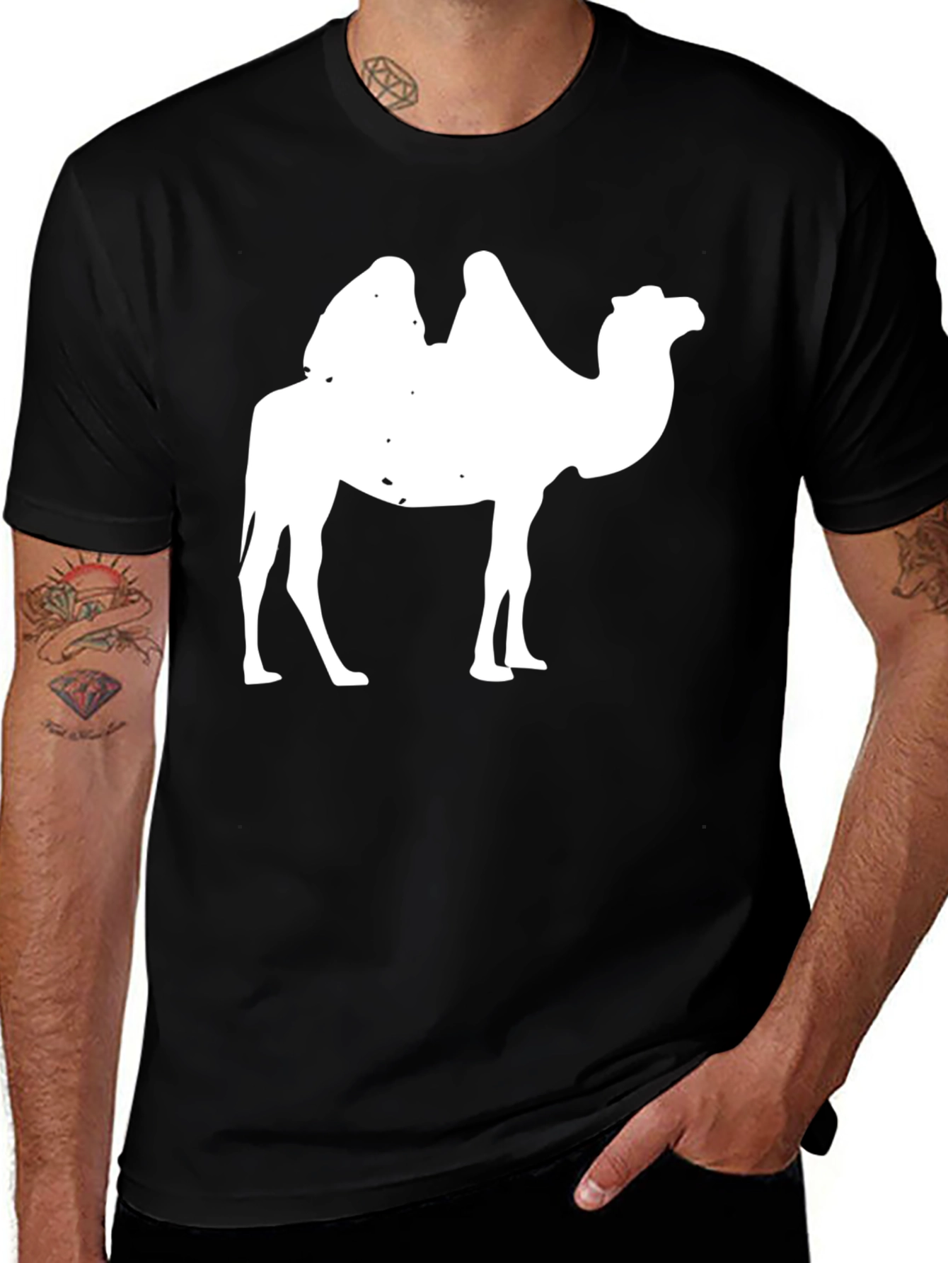 Variant 15 of Camel Silhouette T-Shirt - Black Graphic Tee