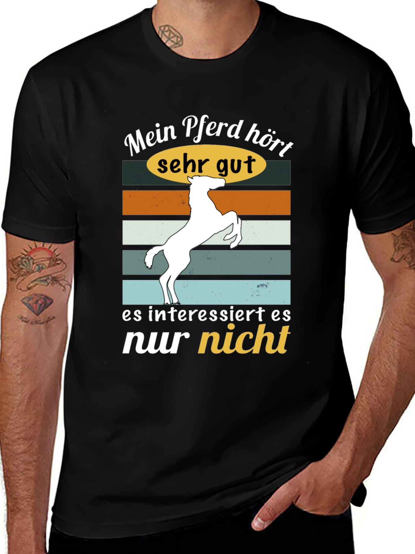 Variant 19 of Funny Horse T-Shirt - Mein Pferd hört sehr gut
