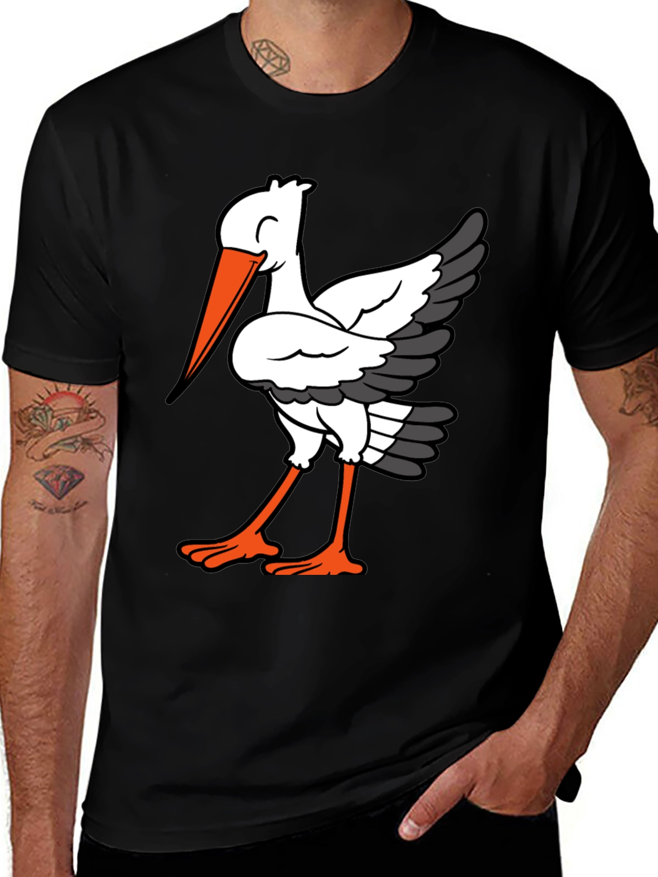 Variant 24 of Stork Graphic Tee - Quirky Bird Lover's T-Shirt