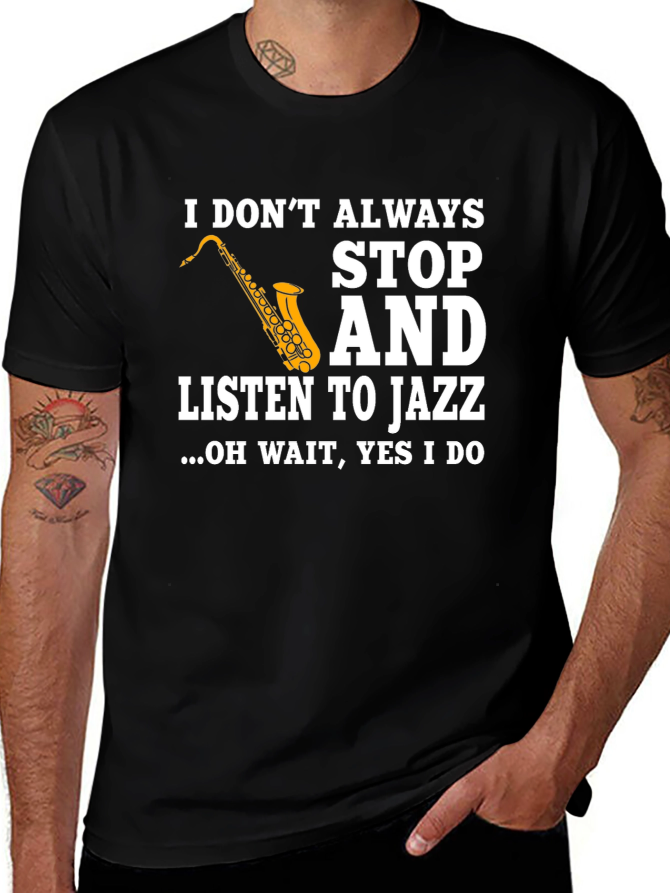 Variant 10 of Jazz Lover T-Shirt - Stop and Listen Design