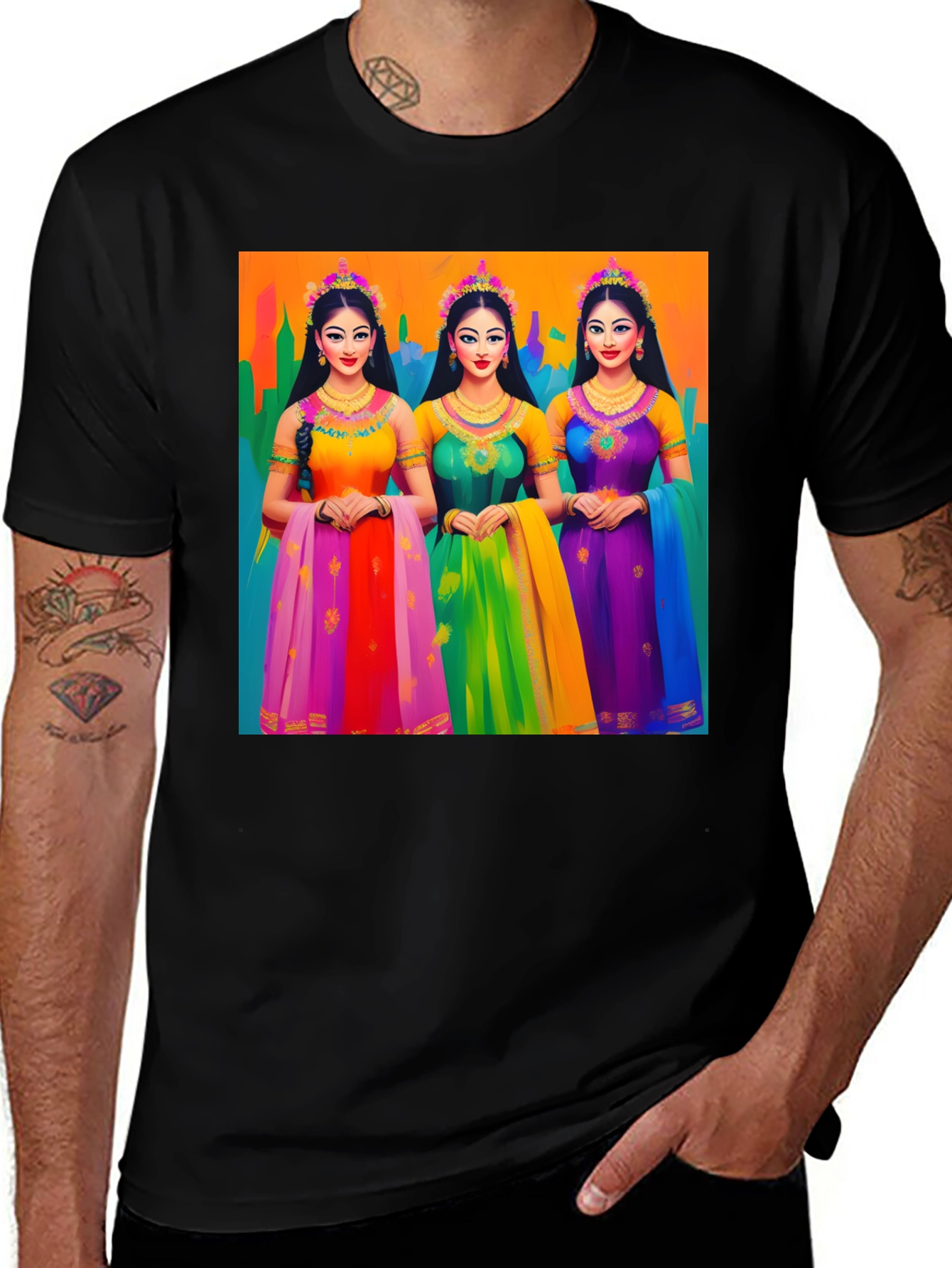 Variant 6 of Vibrant Indian Princess Graphic T-Shirt
