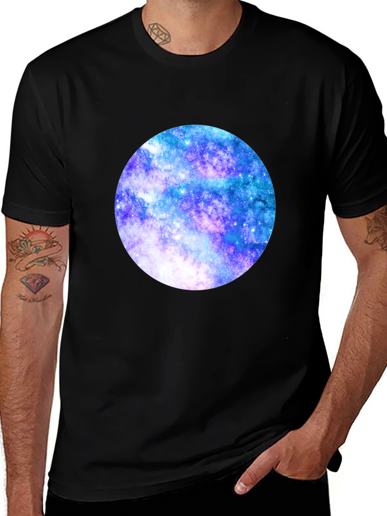 Variant 7 of Galaxy Print Black T-Shirt