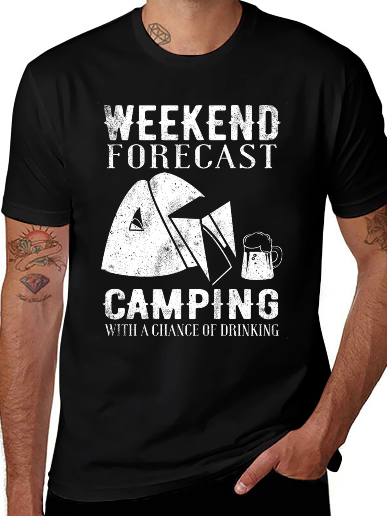 Variant 6 of Weekend Forecast: Camping with a Chance of Drinking T-Shirt