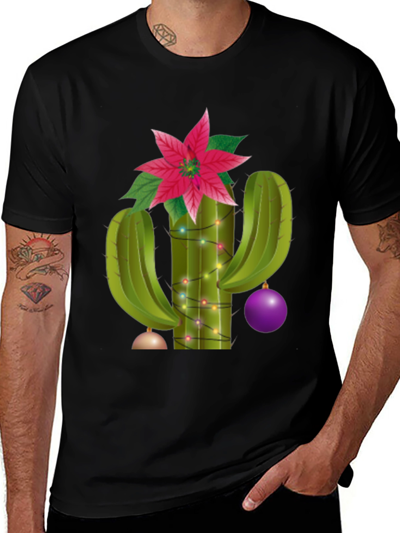 Variant 24 of Festive Cactus Tee - Holiday Cheer Apparel