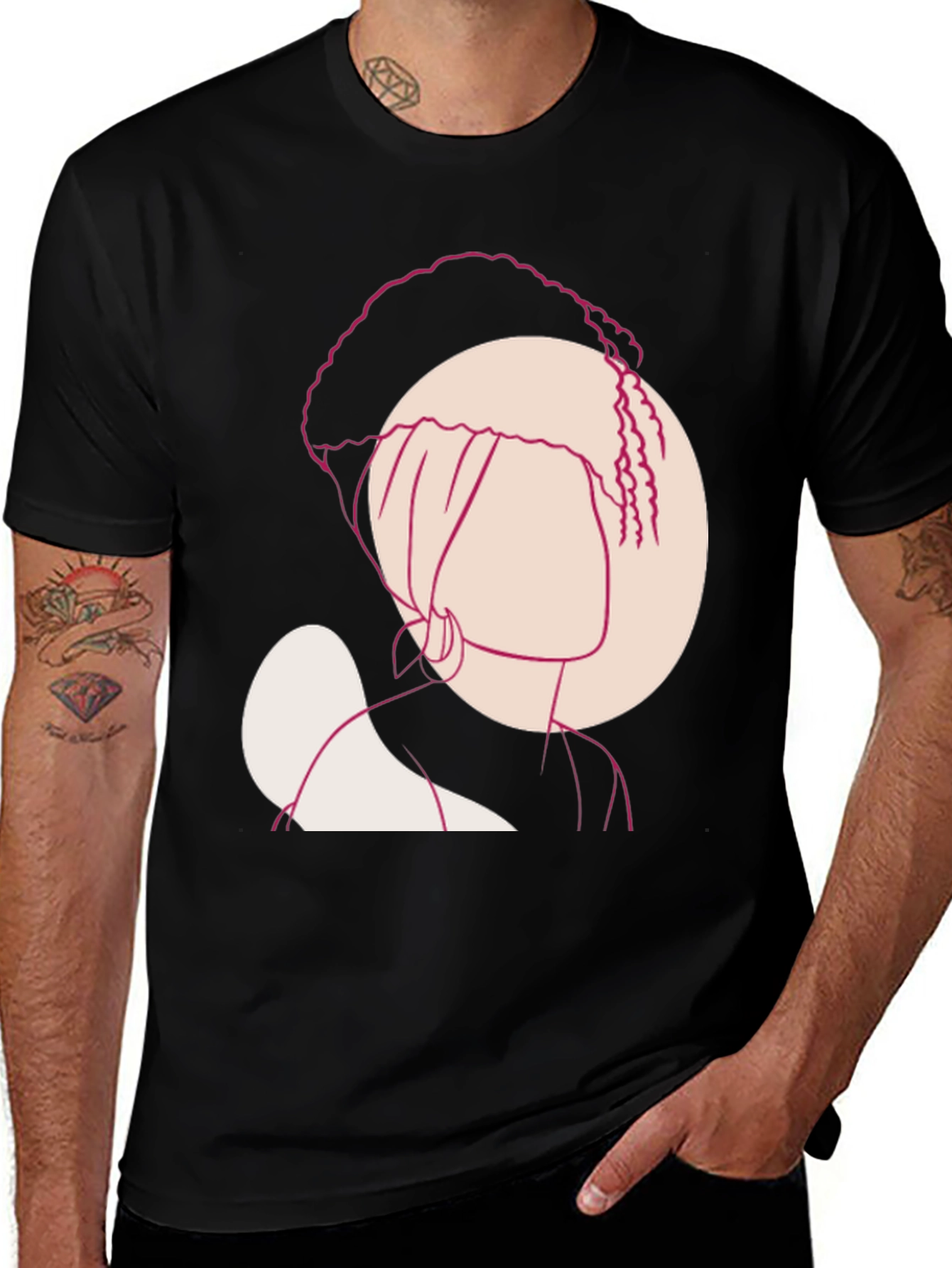 Variant 3 of Abstract Line Art Graphic Tee - Stylish Unisex T-Shirt