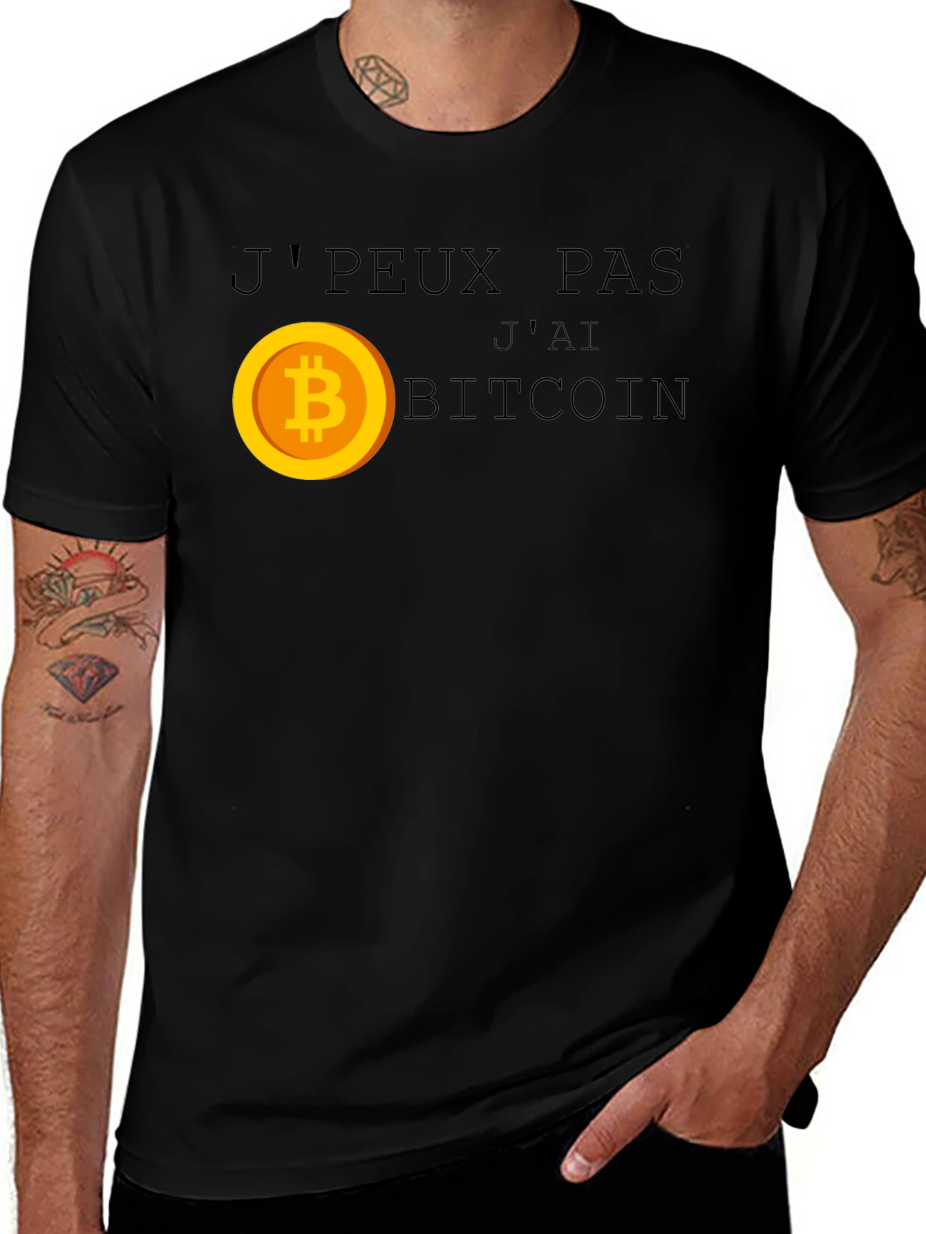 Variant 3 of J'Peux Pas J'ai Bitcoin Graphic T-Shirt