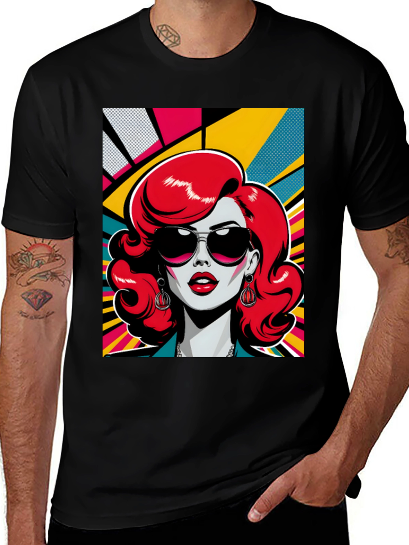 Variant 23 of Retro Redhead Graphic Tee - Pop Art Style