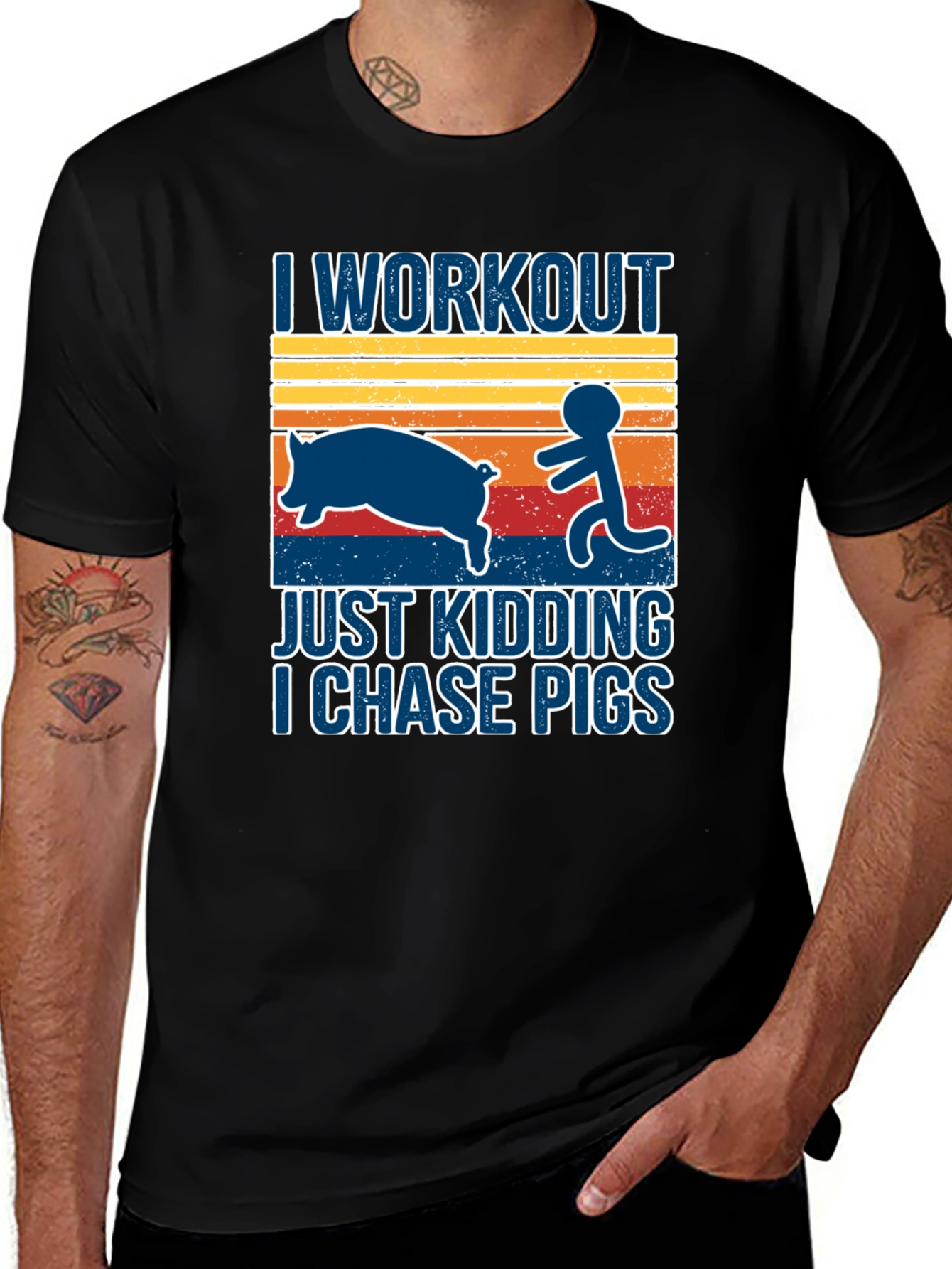 Variant 19 of I Chase Pigs Graphic T-Shirt