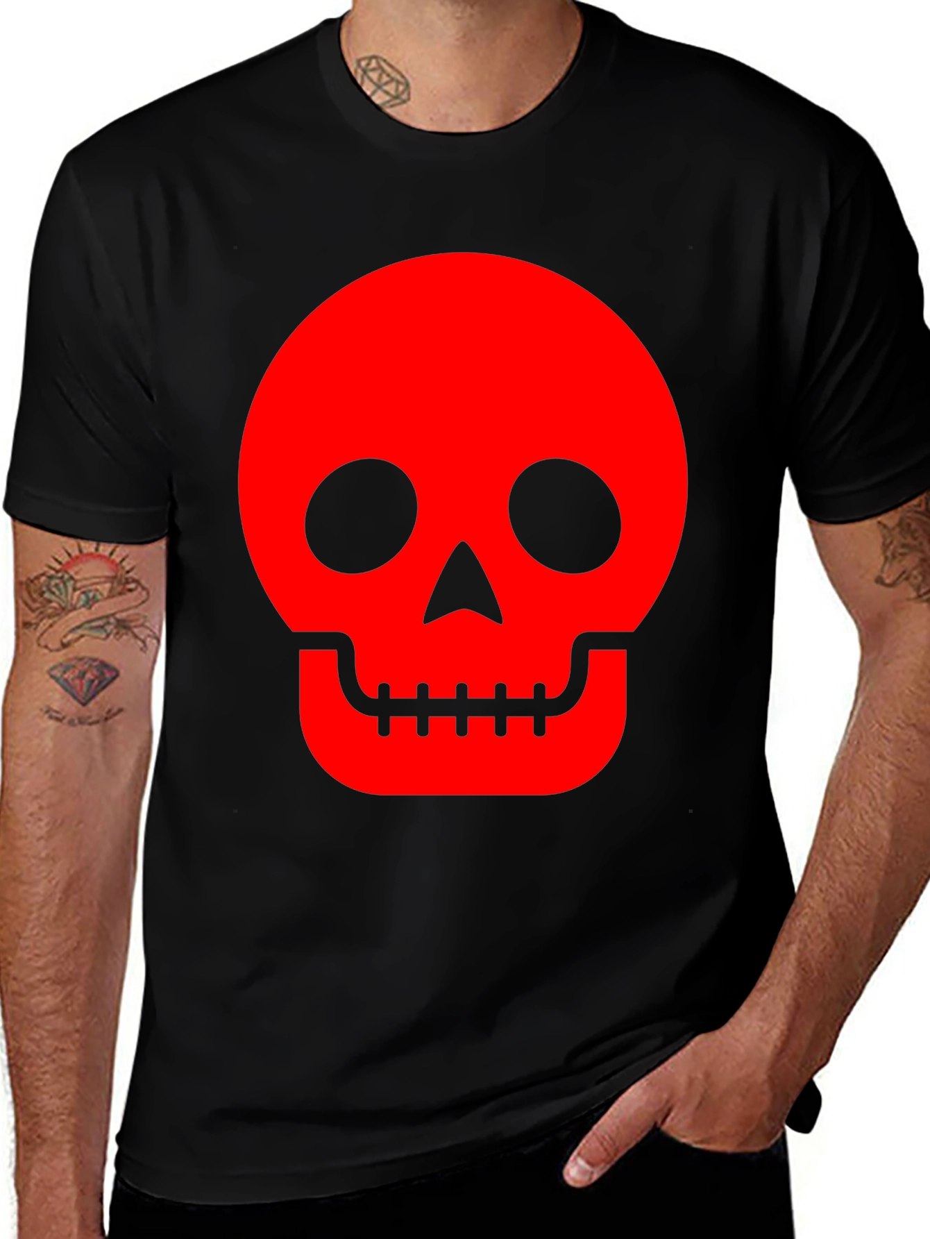 Variant 15 of Bold Skull Graphic Tee - Black