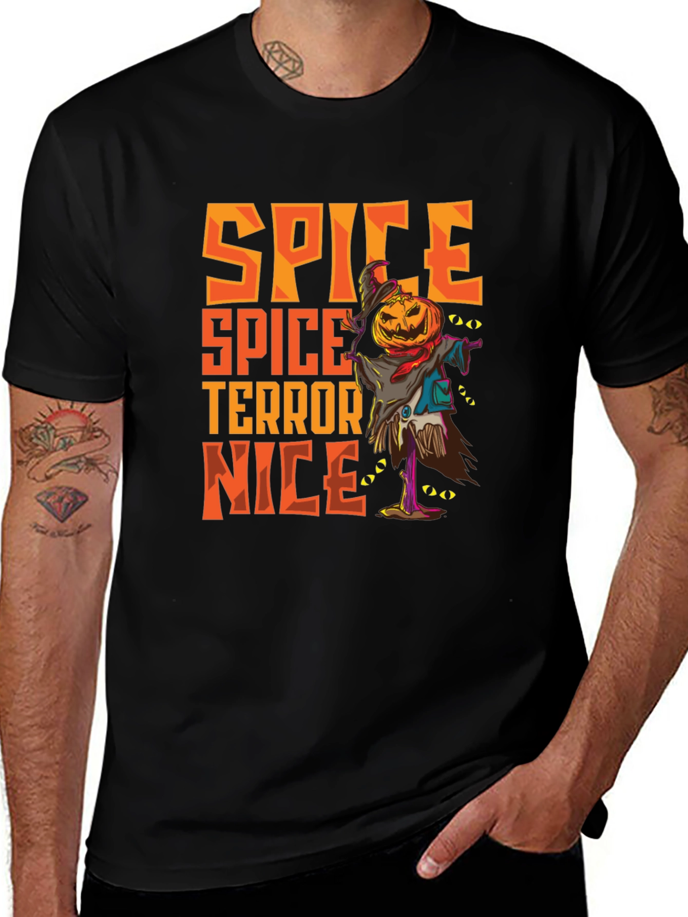 Spice Terror Nice Graphic T-Shirt - Halloween Scarecrow