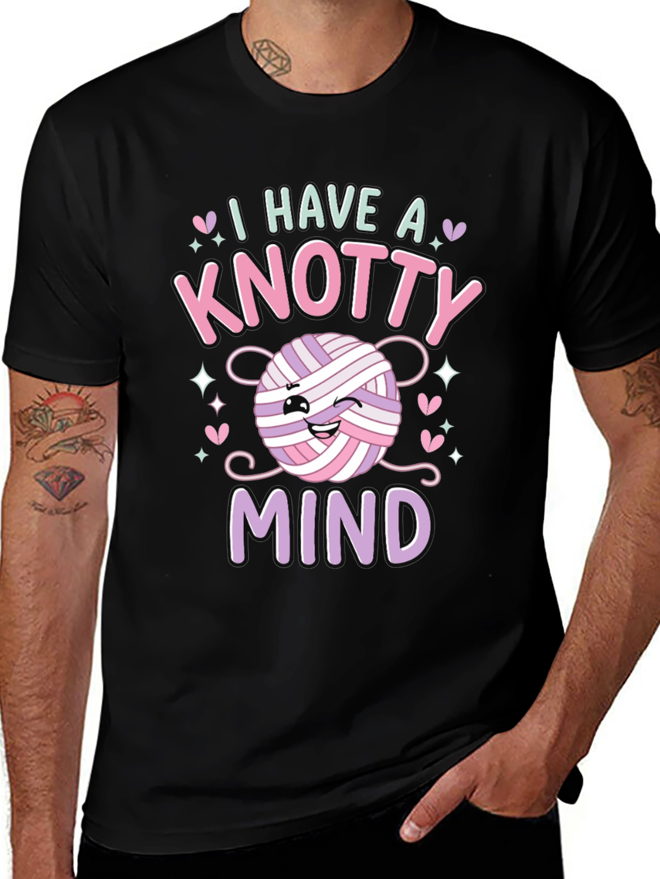 Knotty Mind Graphic Tee, Yarn Lover Shirt
