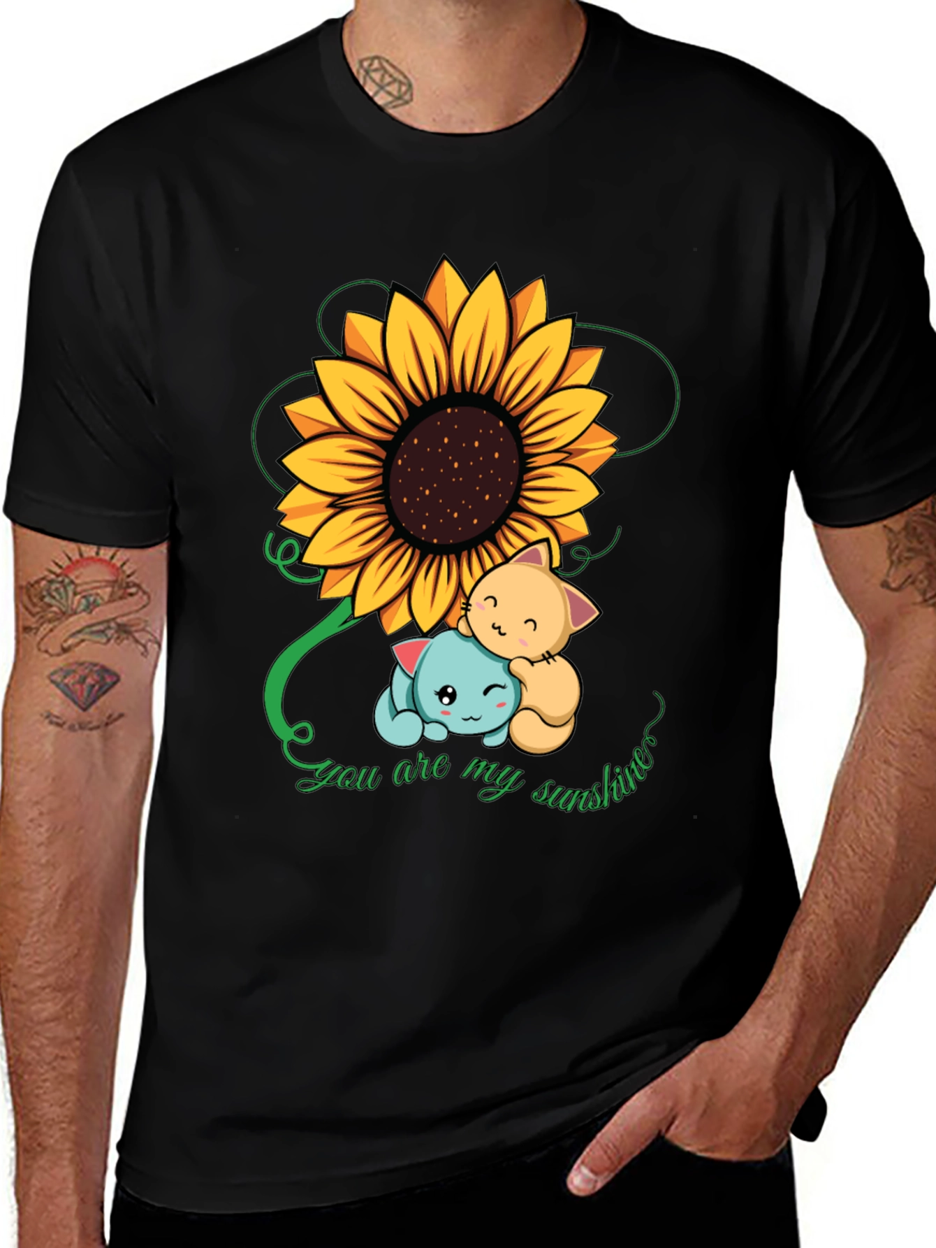 Variant 19 of You Are My Sunshine Cat Sunflower Graphic T-Shirt
