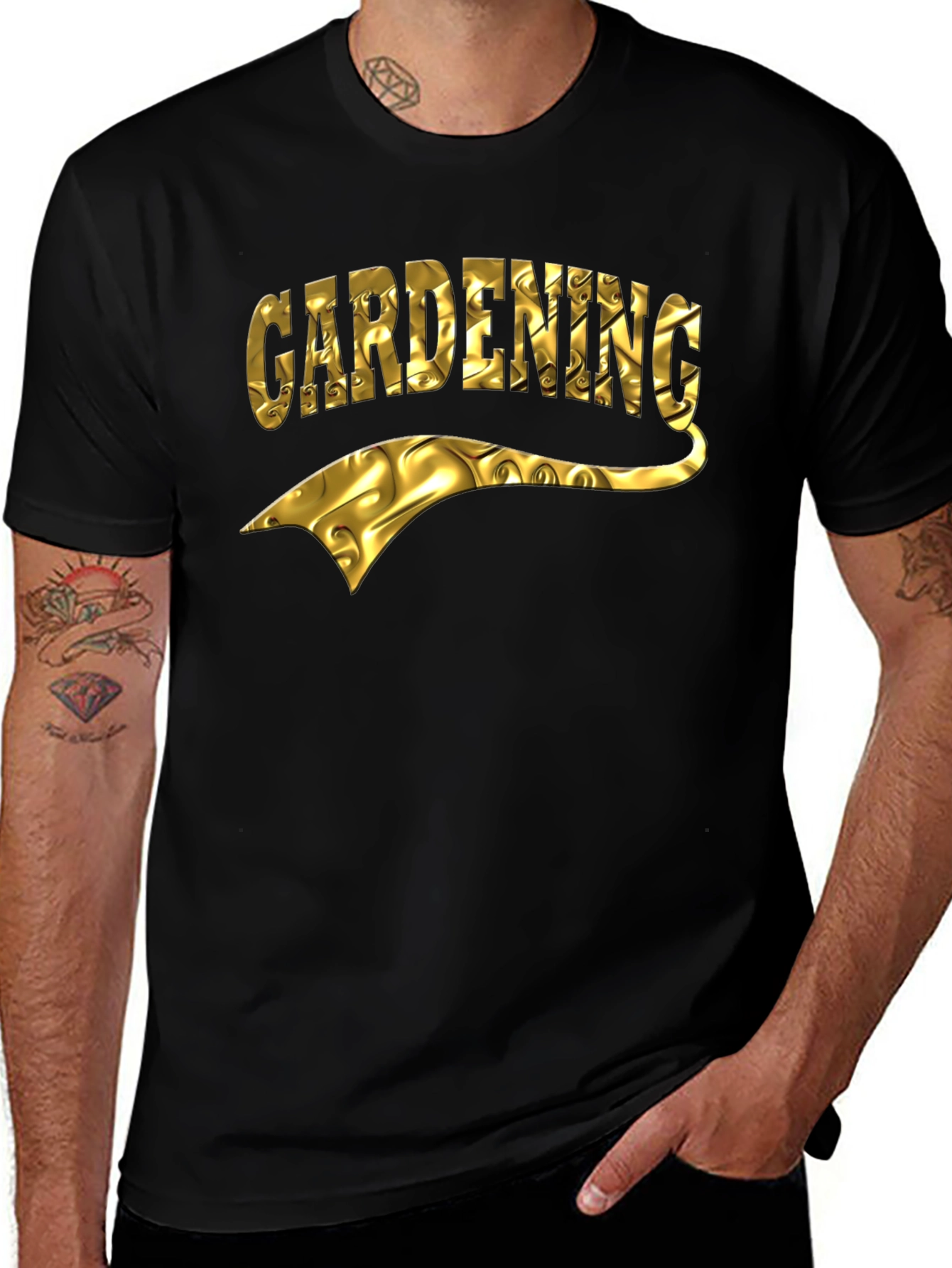 Variant 26 of Gardening T-Shirt - Gold Foil Design