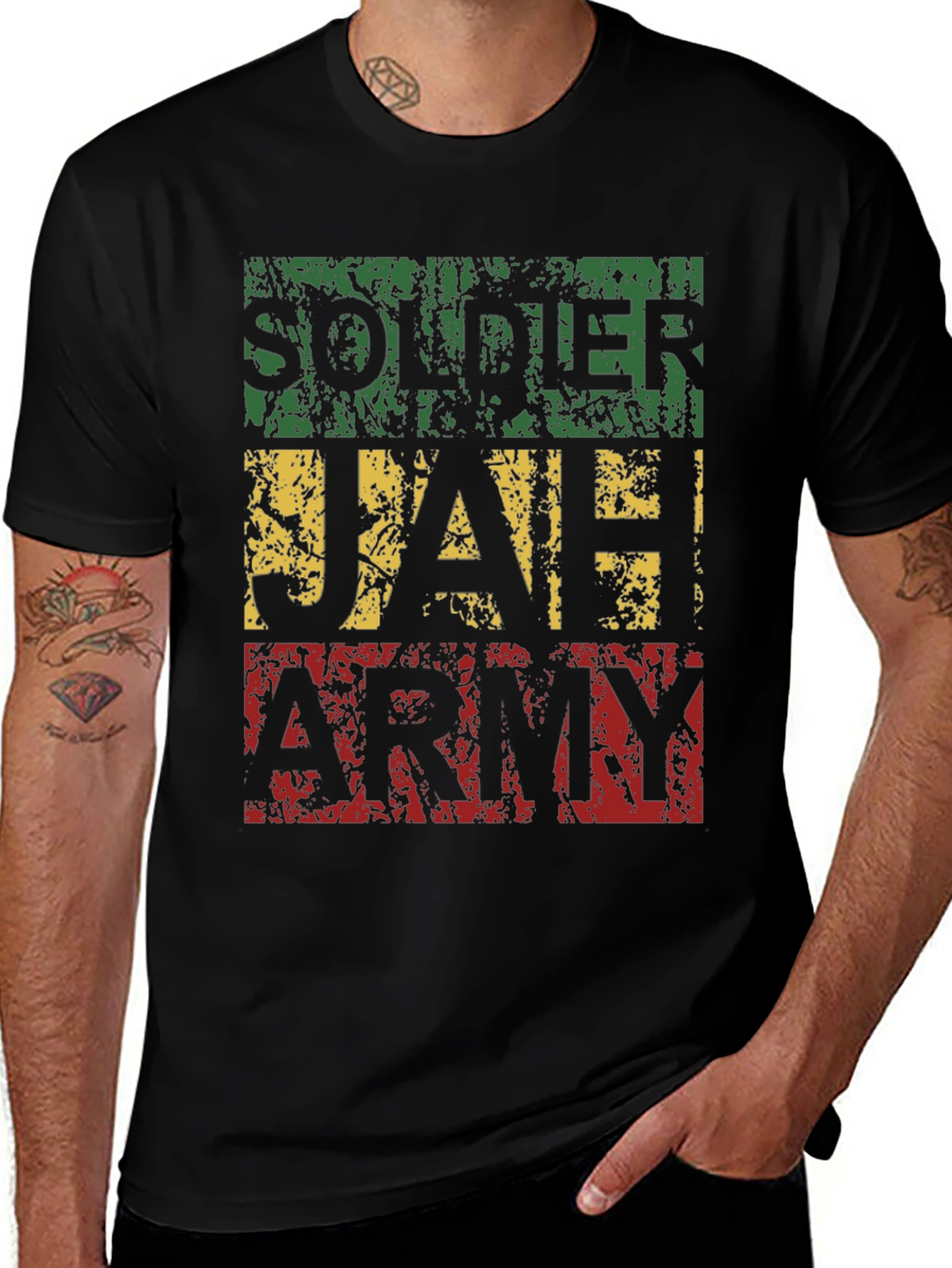 Variant 26 of Soldier Jah Army Black Graphic T-Shirt