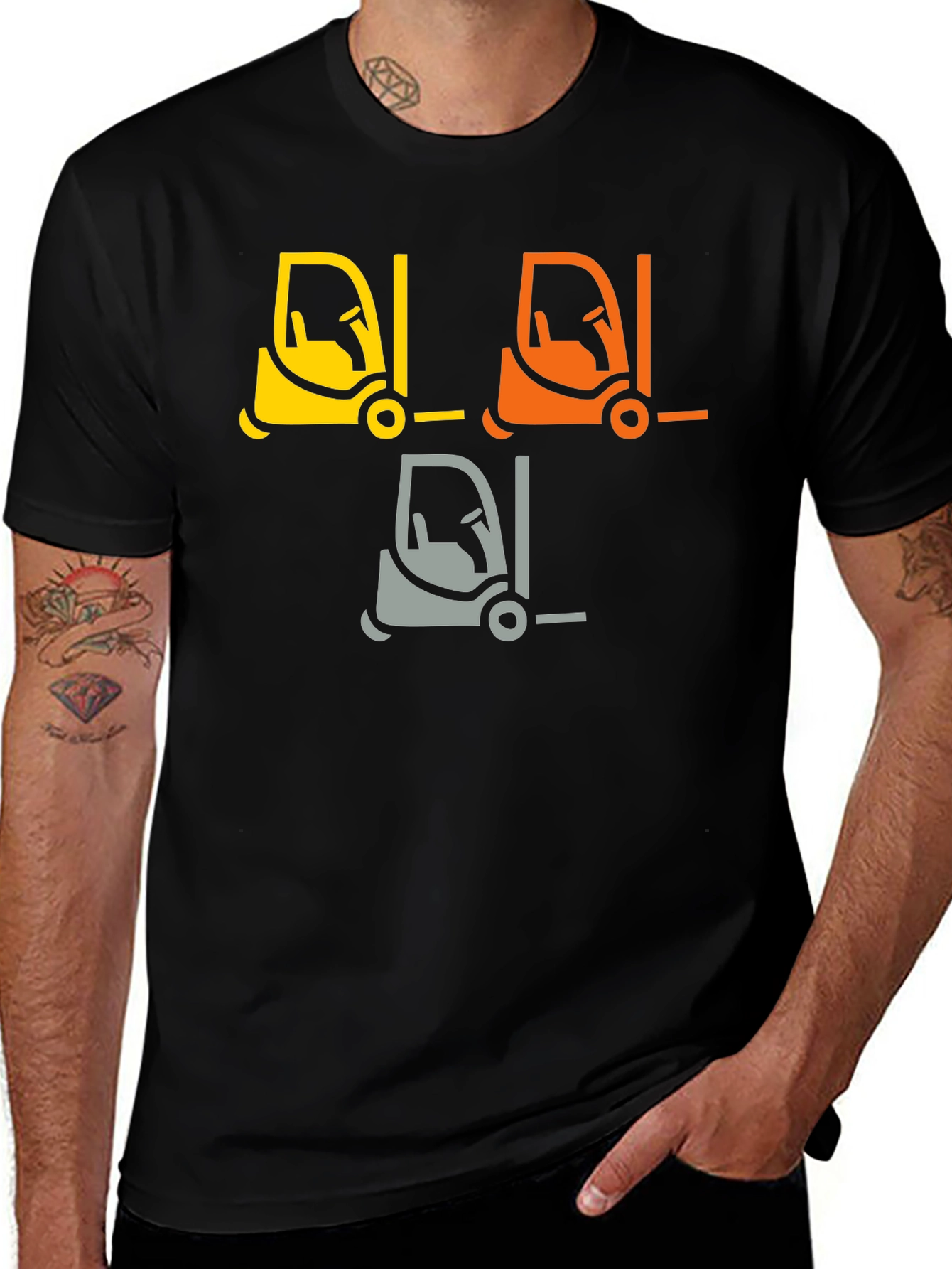 Variant 20 of Forklift Graphic Tee - Black Cotton T-Shirt