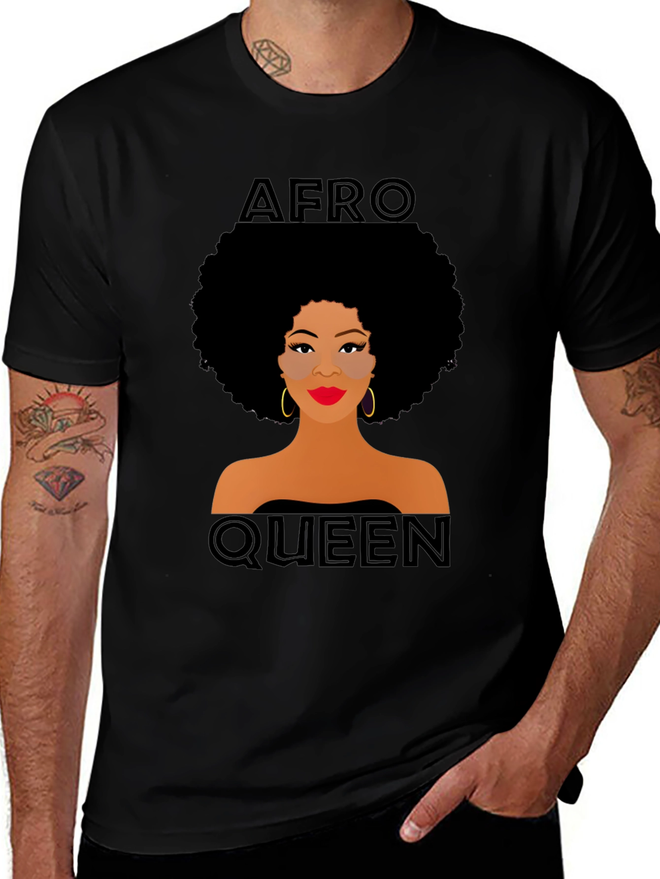 Afro Queen Black T-Shirt - Stylish & Bold