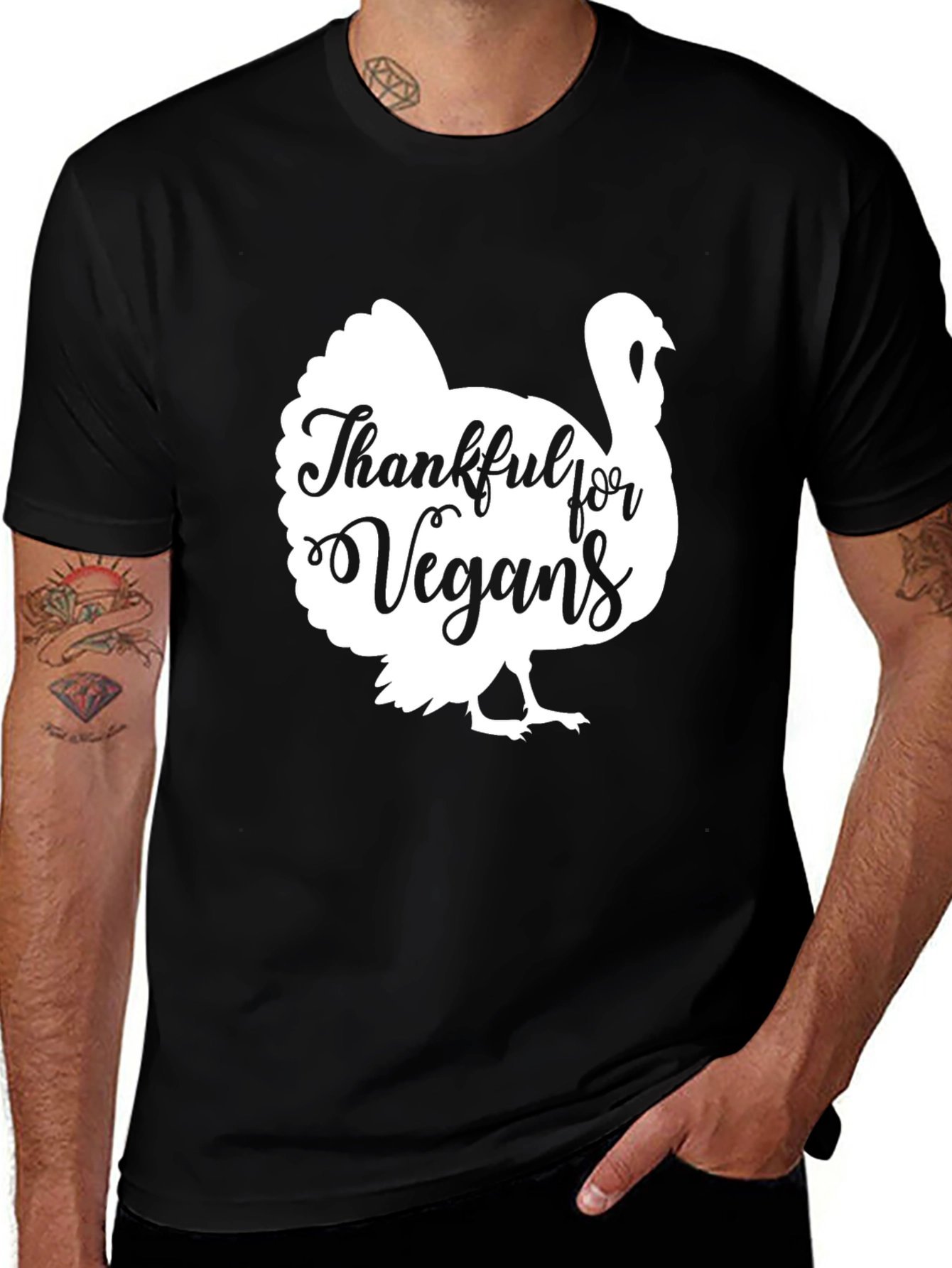 Variant 24 of Thankful for Vegans Turkey Graphic Tee