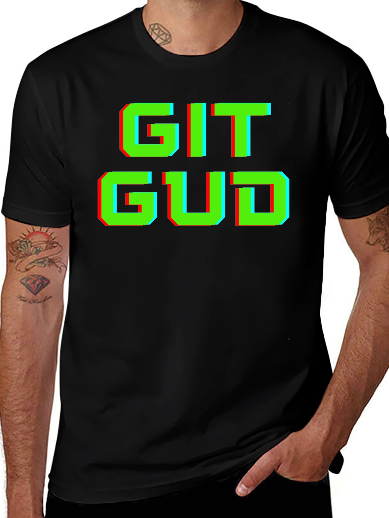 Git Gud T-Shirt - Gamer Style Pixel Art