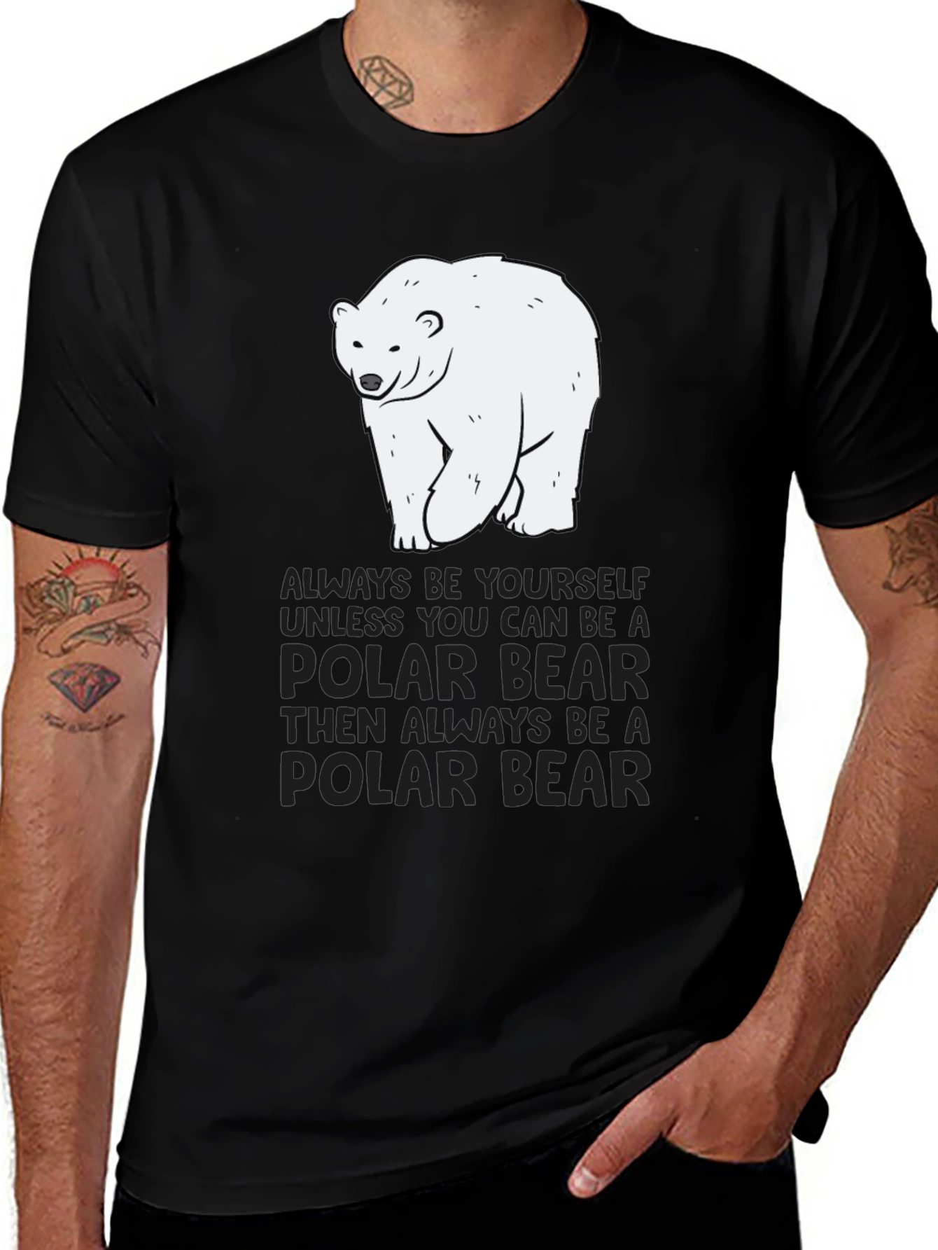 Variant 2 of Polar Bear T-Shirt - Always Be Yourself Graphic Tee