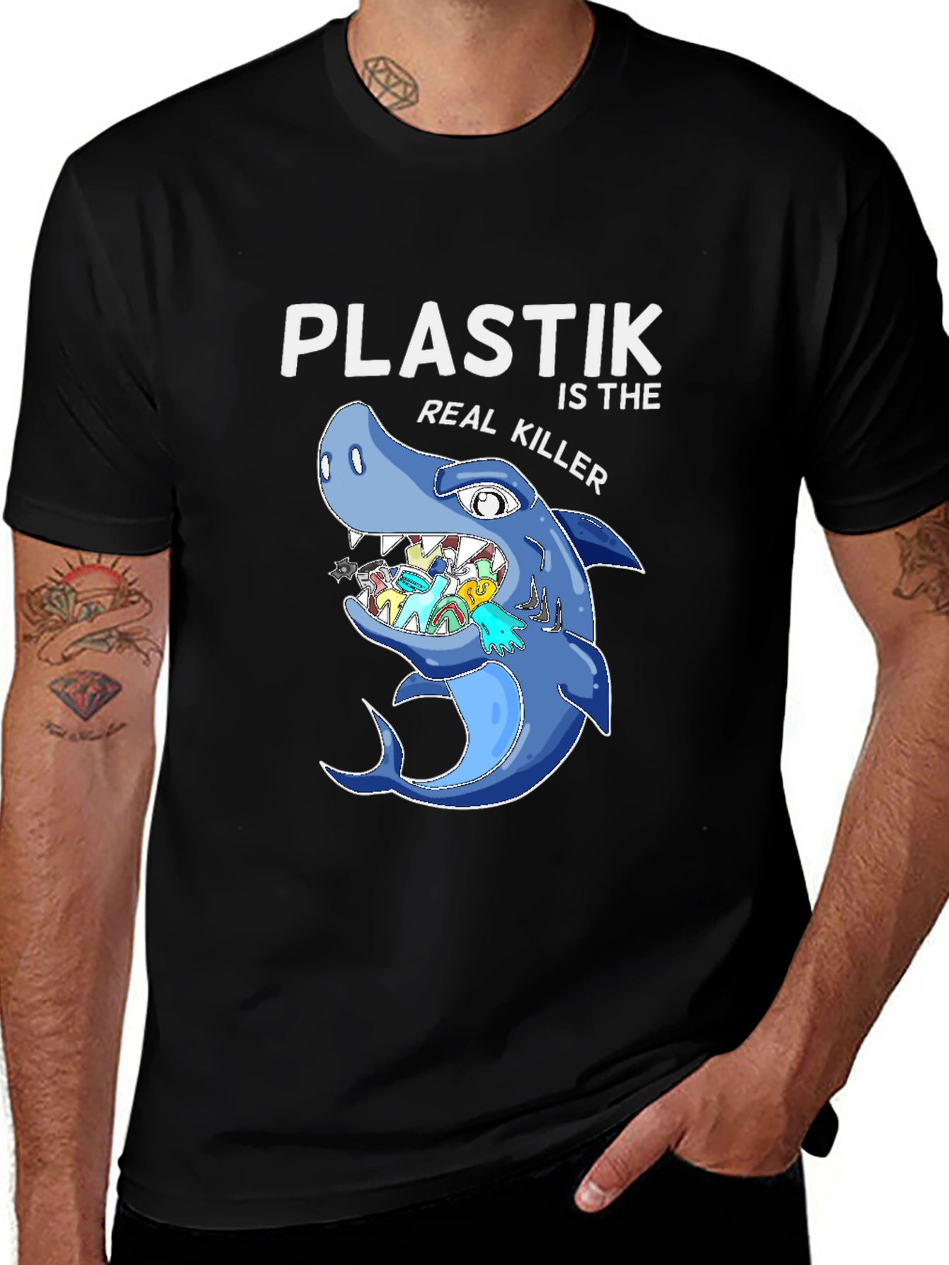 Variant 24 of Plastic Killer Shark Graphic T-Shirt