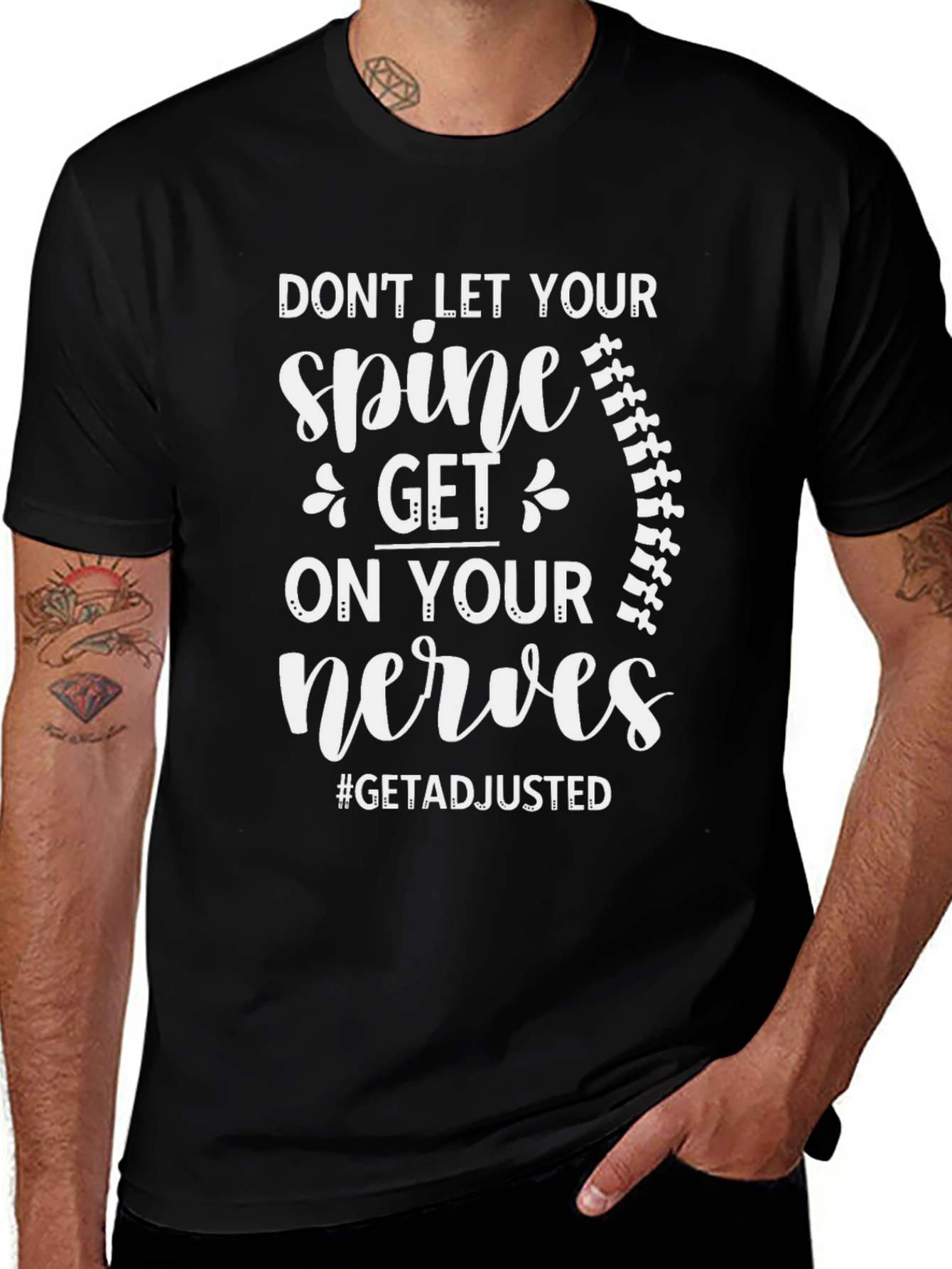 Variant 7 of Chiropractor Spine T-Shirt - Get Adjusted Tee