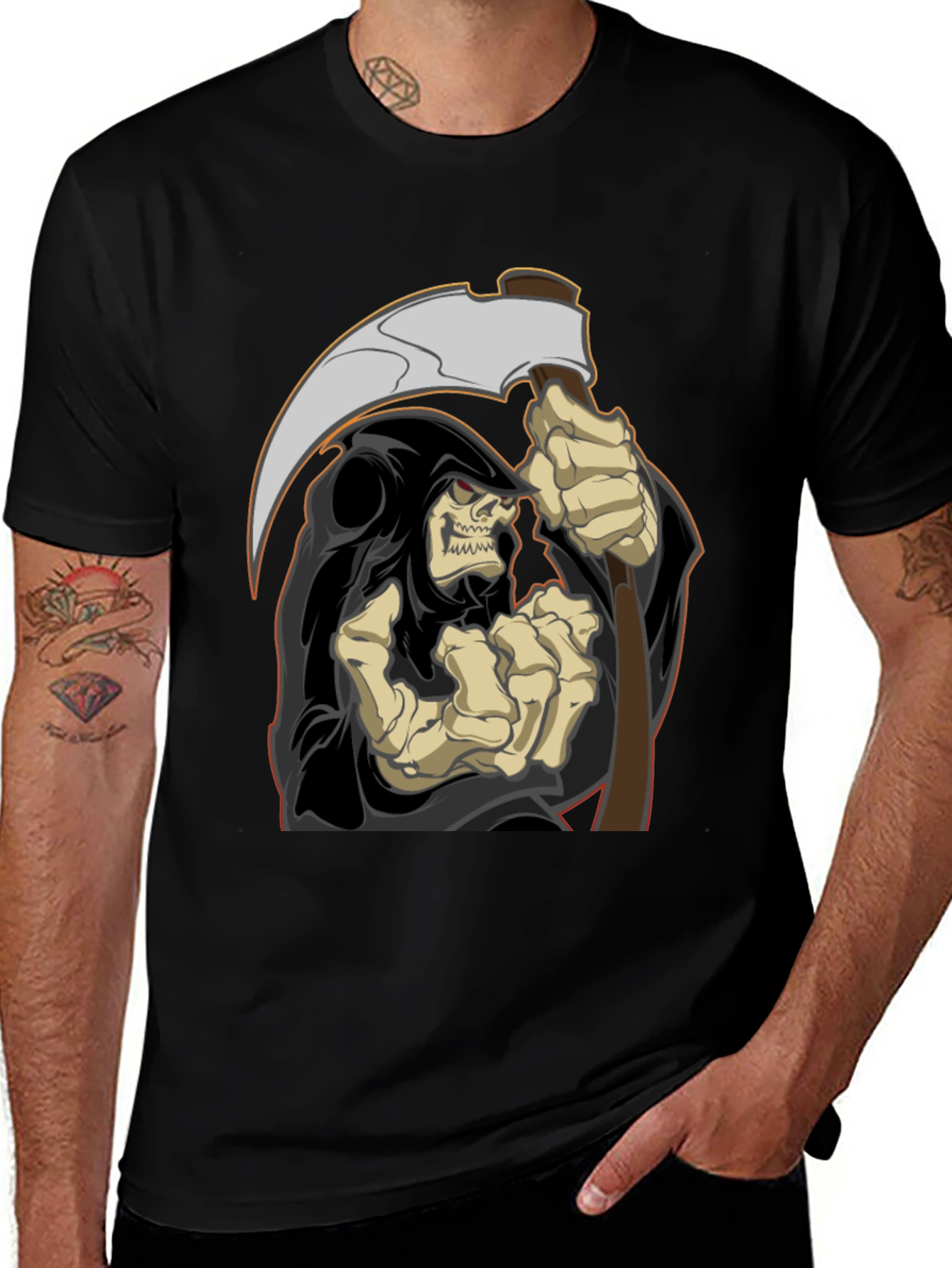 Grim Reaper Graphic T-Shirt - Men's Black Tee