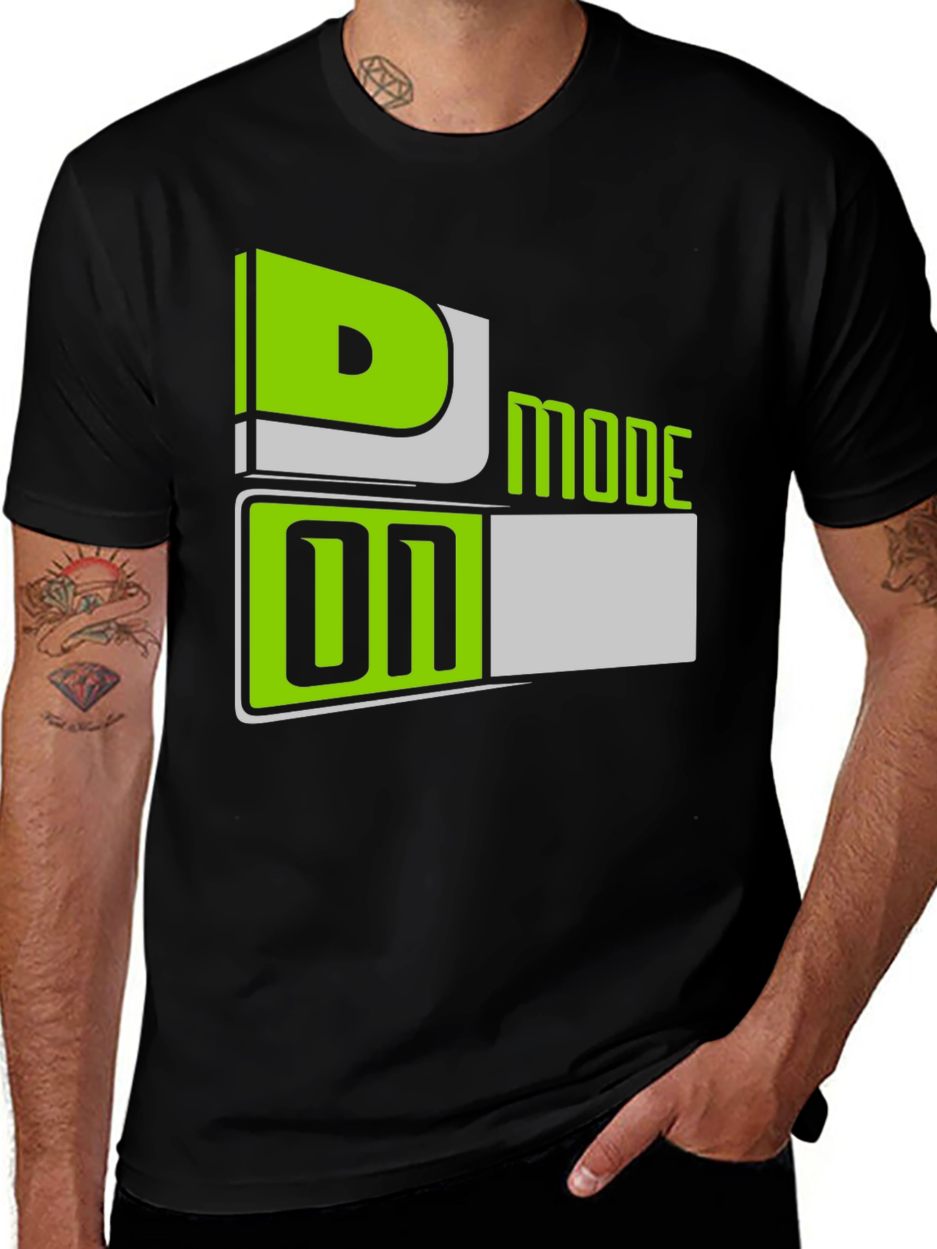 Variant 16 of D Mode On T-Shirt - Black Graphic Tee