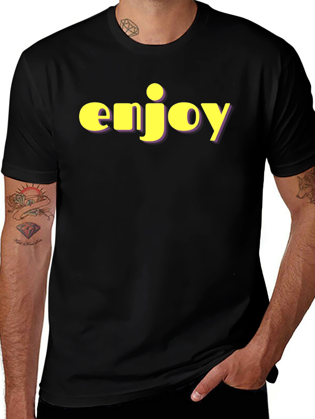 Variant 26 of Enjoy Black T-Shirt - Bold Statement Tee