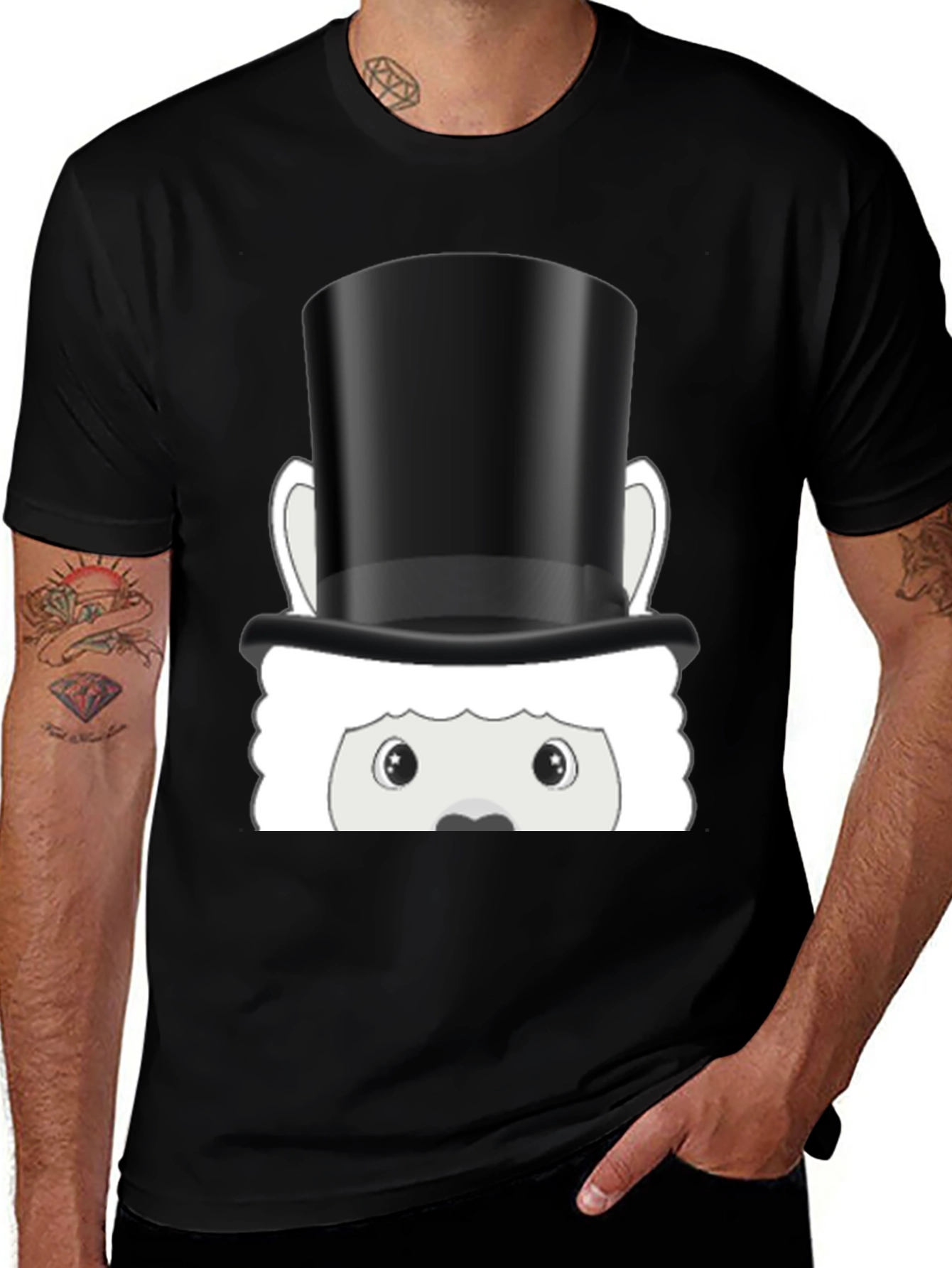 Top Hat Sheep T-Shirt - Stylish & Humorous