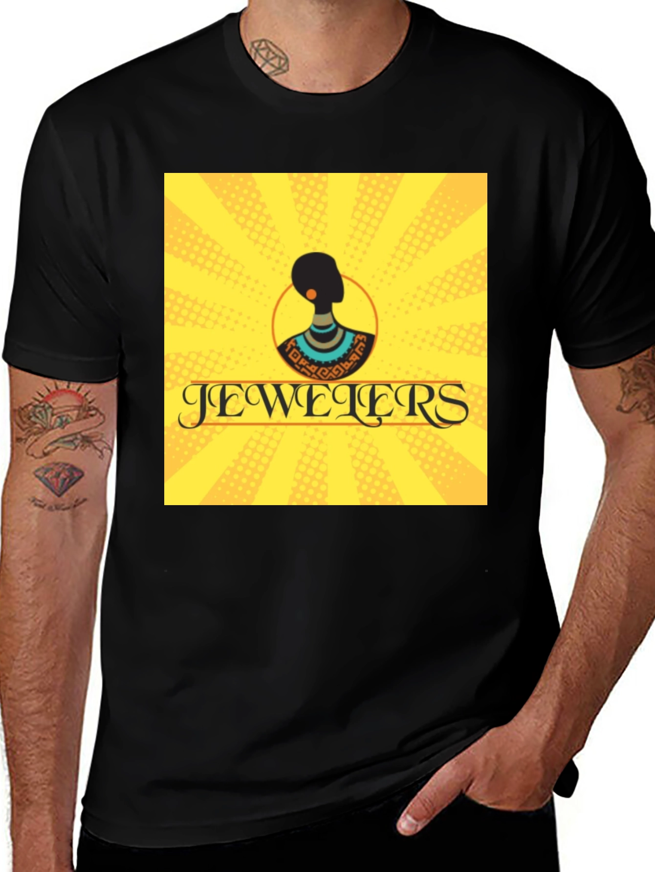 Jewelers T-Shirt - Black Cotton Tee with Graphic Print