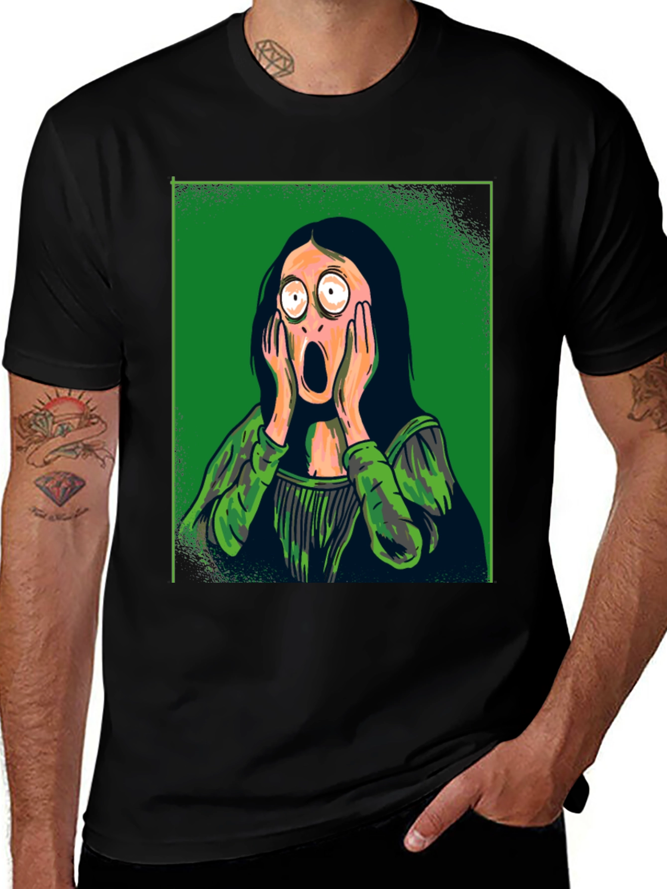 Black Mona Lisa Scream Graphic Tee main image