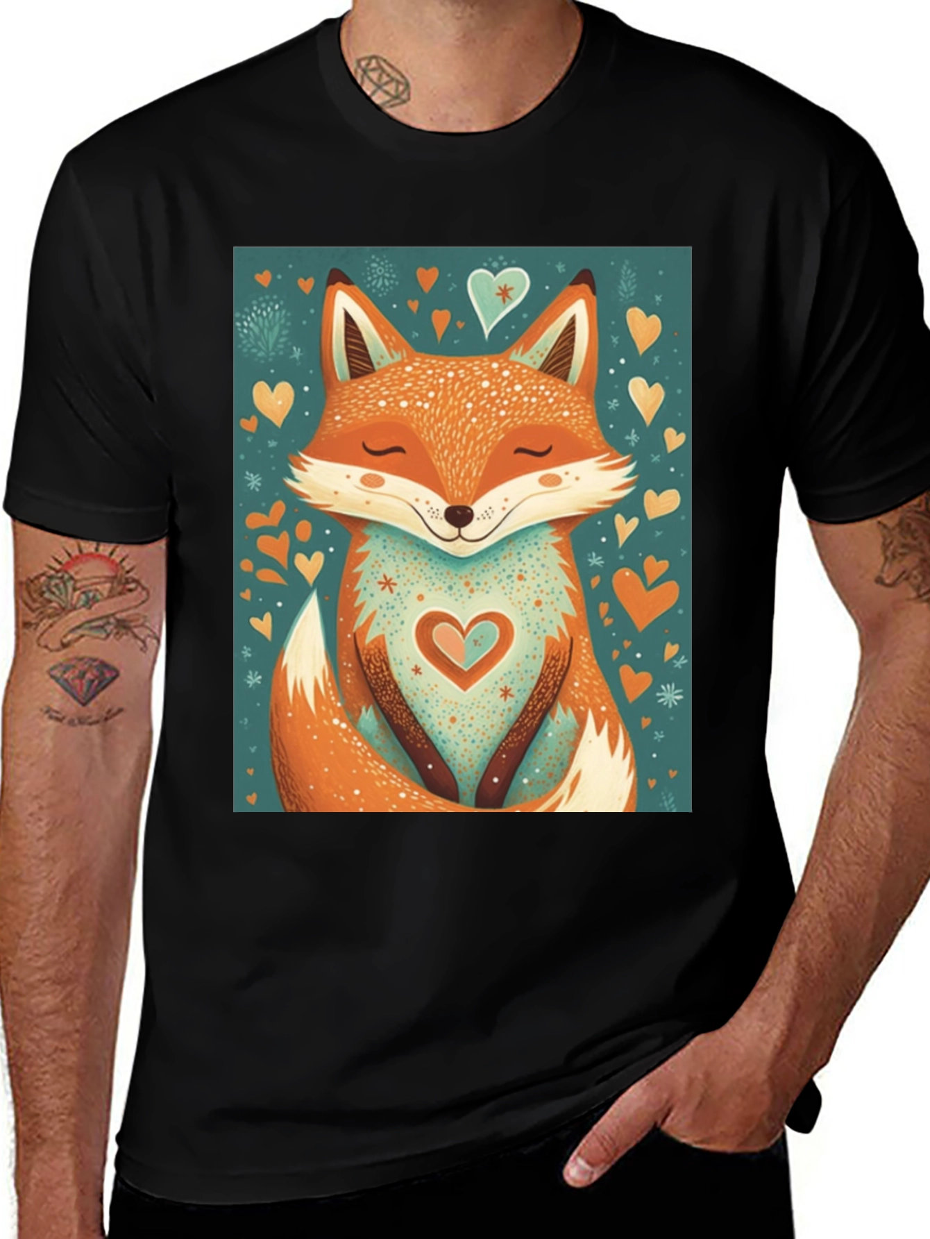 Variant 6 of Cute Fox Heart T-Shirt